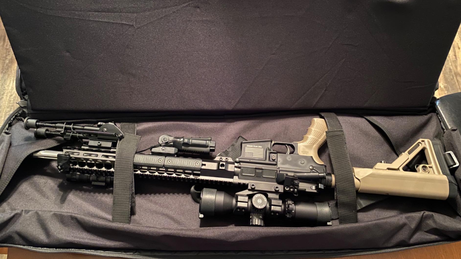 Savior Equipment American Classic Tactical Double Long Gun Bag Pistol Transportation Case w/Backpack Strap, Lockable Compartment, Available Length in 32