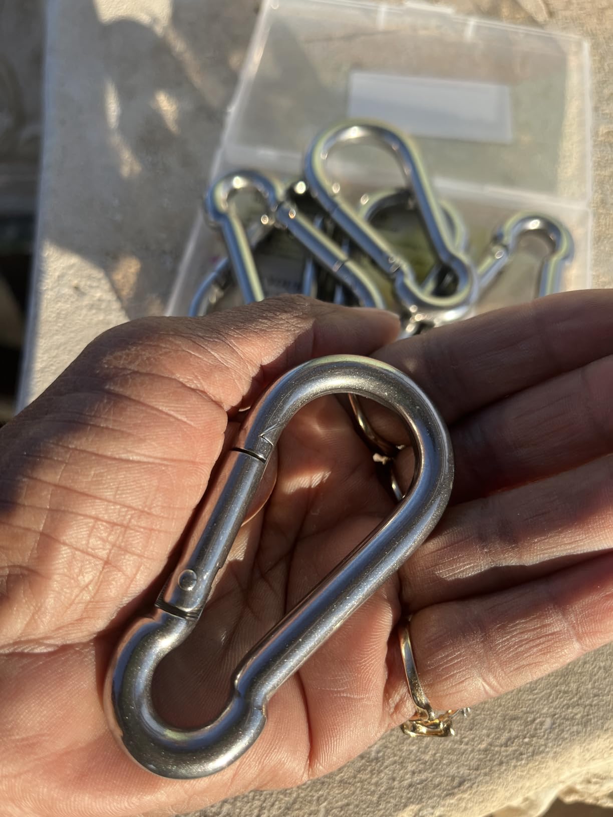 Stainless Steel Spring Snap Hook Carabiner - 304 Stainless Steel Carabiner Clips, Set of 6 customer photo 2
