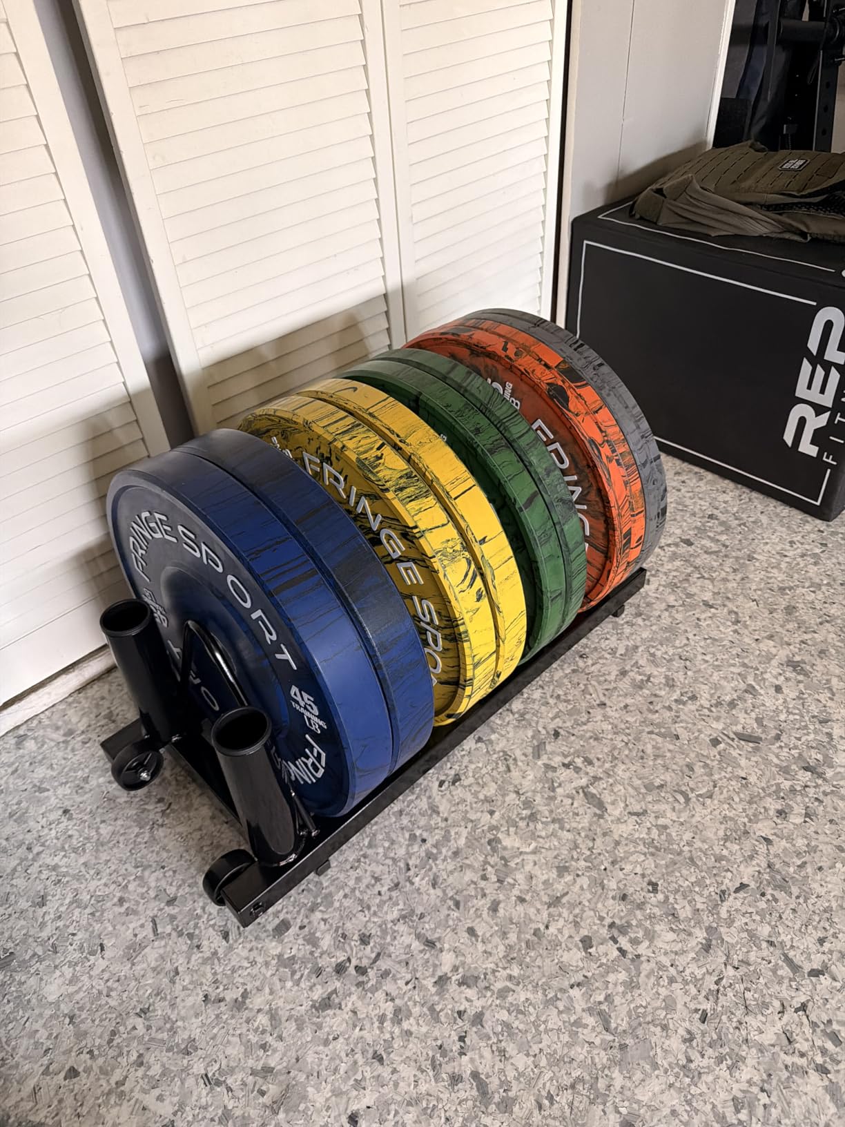 Yaheetech Horizontal Bumper Weight Plate Rack, 2 Barbell Holders and Wheels customer photo 1