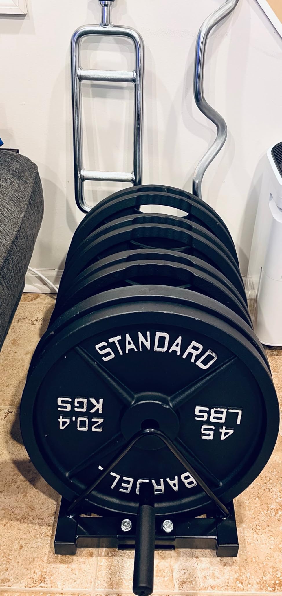 Yaheetech Horizontal Bumper Weight Plate Rack, 2 Barbell Holders and Wheels customer photo 2