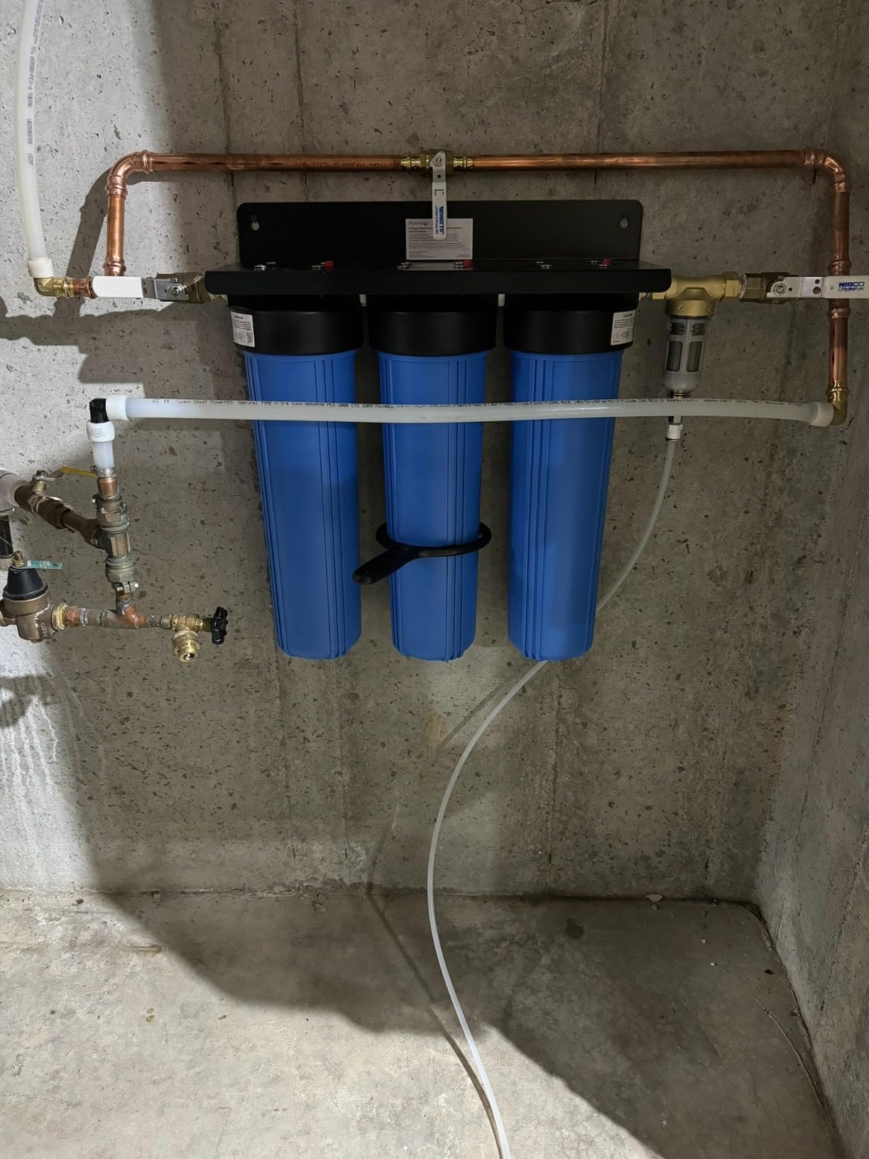 Waterdrop WHF3T-PG 3-Stage Whole House Water Filter System, 5 Micron | Highly Reduces Lead, Chlorine, Odor and Taste, 7-Stage Filtration, with Carbon Filter & Sediment Filter, 1