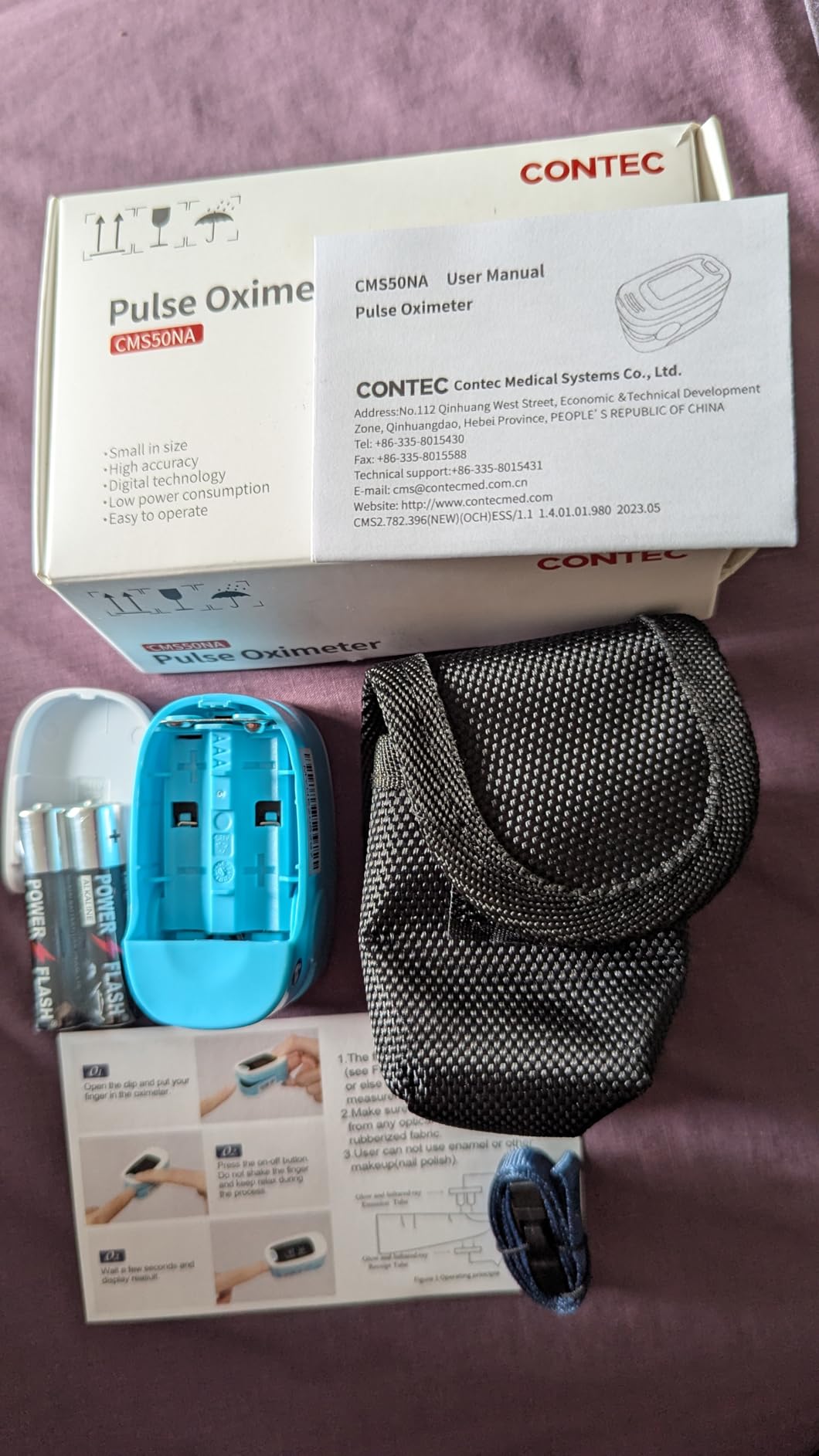 CONTEC Pulse Oximeter, SpO2 & PR Waveform Blood Oxygen Monitor w/Lanyard customer photo 1