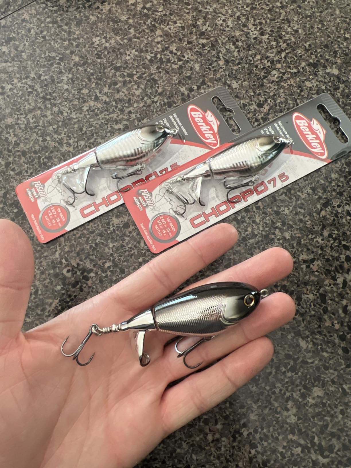 Berkley Choppo Topwater Fishing Lure, Bone, Size 120, Cupped Propeller Tail for Balance of Sound and Spray customer photo 2