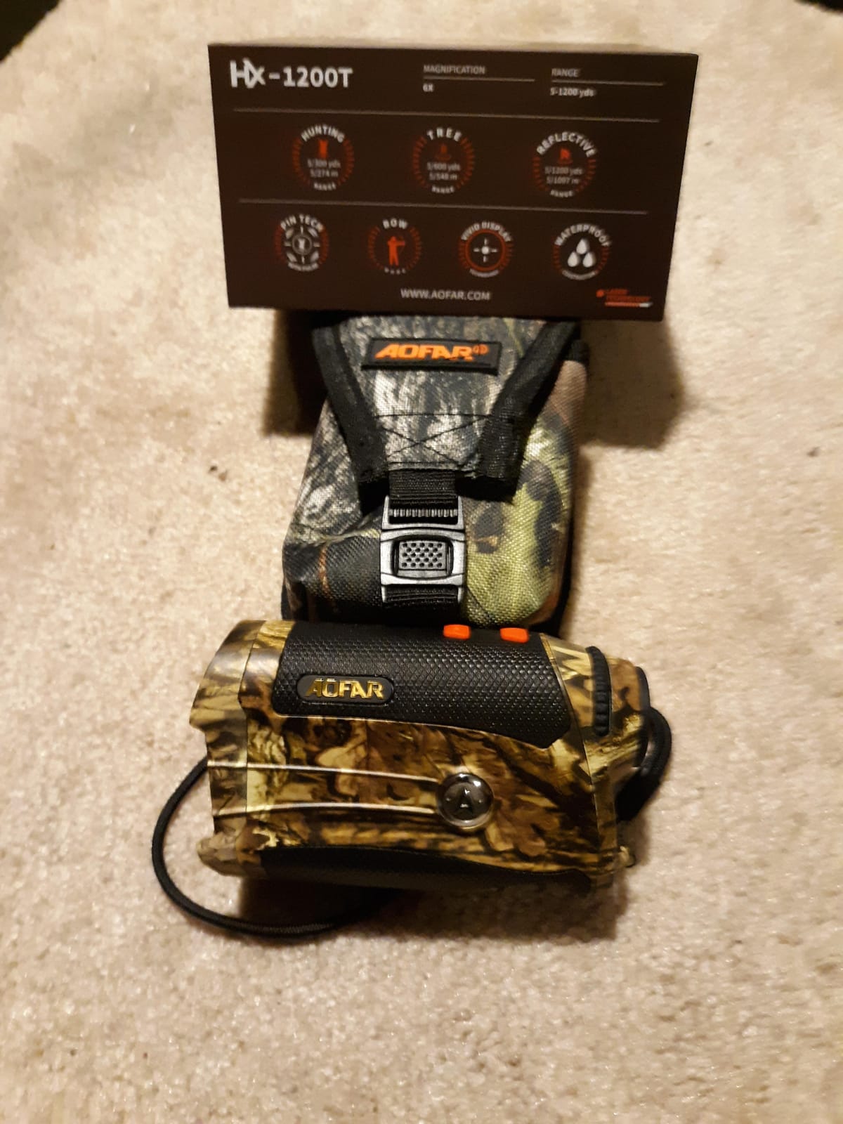 AOFAR HX-1200T Range Finder for Hunting Archery, 1200 Yards with Angle and Horizontal Distance, Shooting Wild Waterproof Camo Rangefinder, 6X 25mm, Range and Bow Mode, Free Battery Gift Package customer photo 2