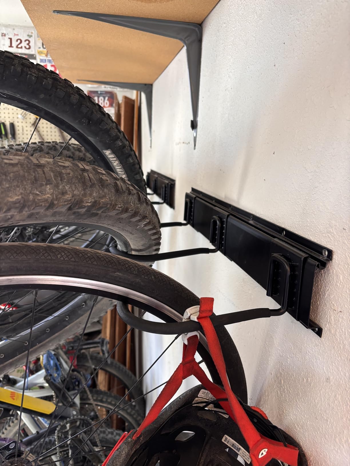 Ultrawall Stainless Steel Bike Storage Rack, Wall Mount 6 Bike Hanger | Bicycle Rack for Home & Garage Holds Up to 300lbs, Black customer photo 1