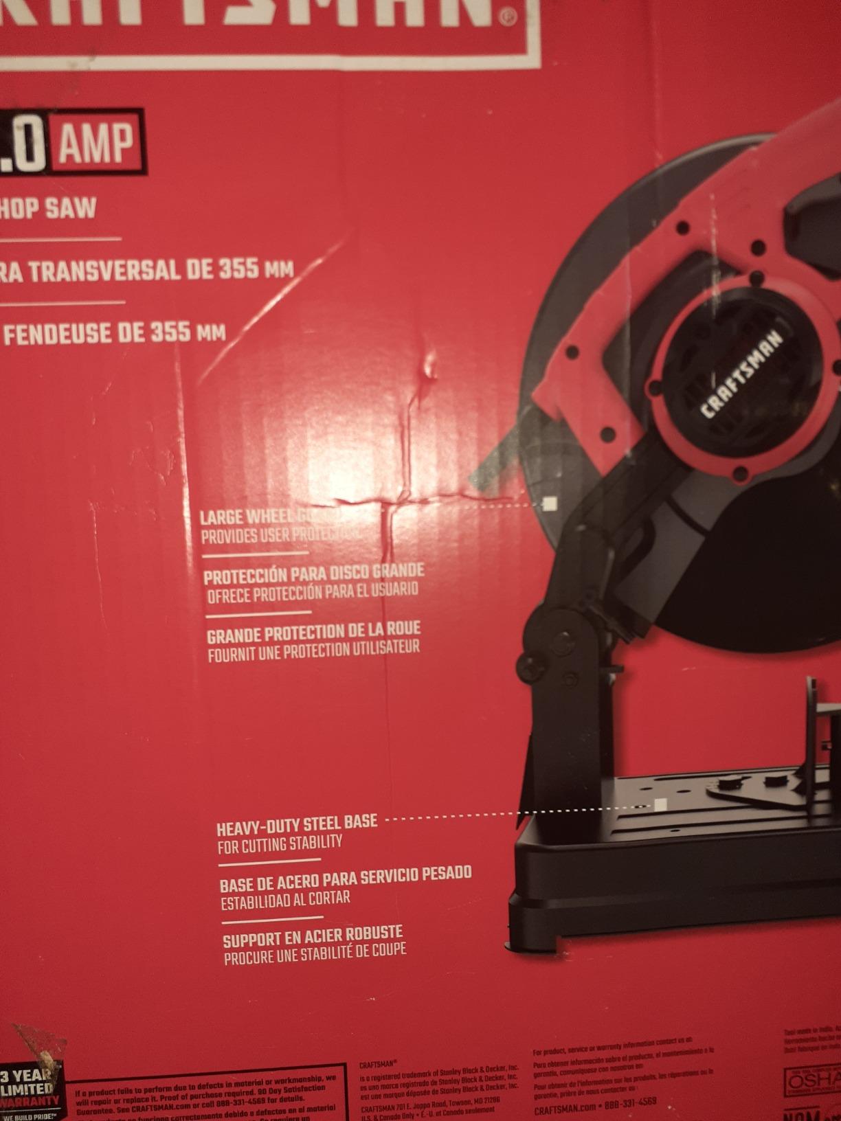 CRAFTSMAN Chop Saw, 14 Inch, 15 Amp, Corded (CMEM2500) customer photo 1