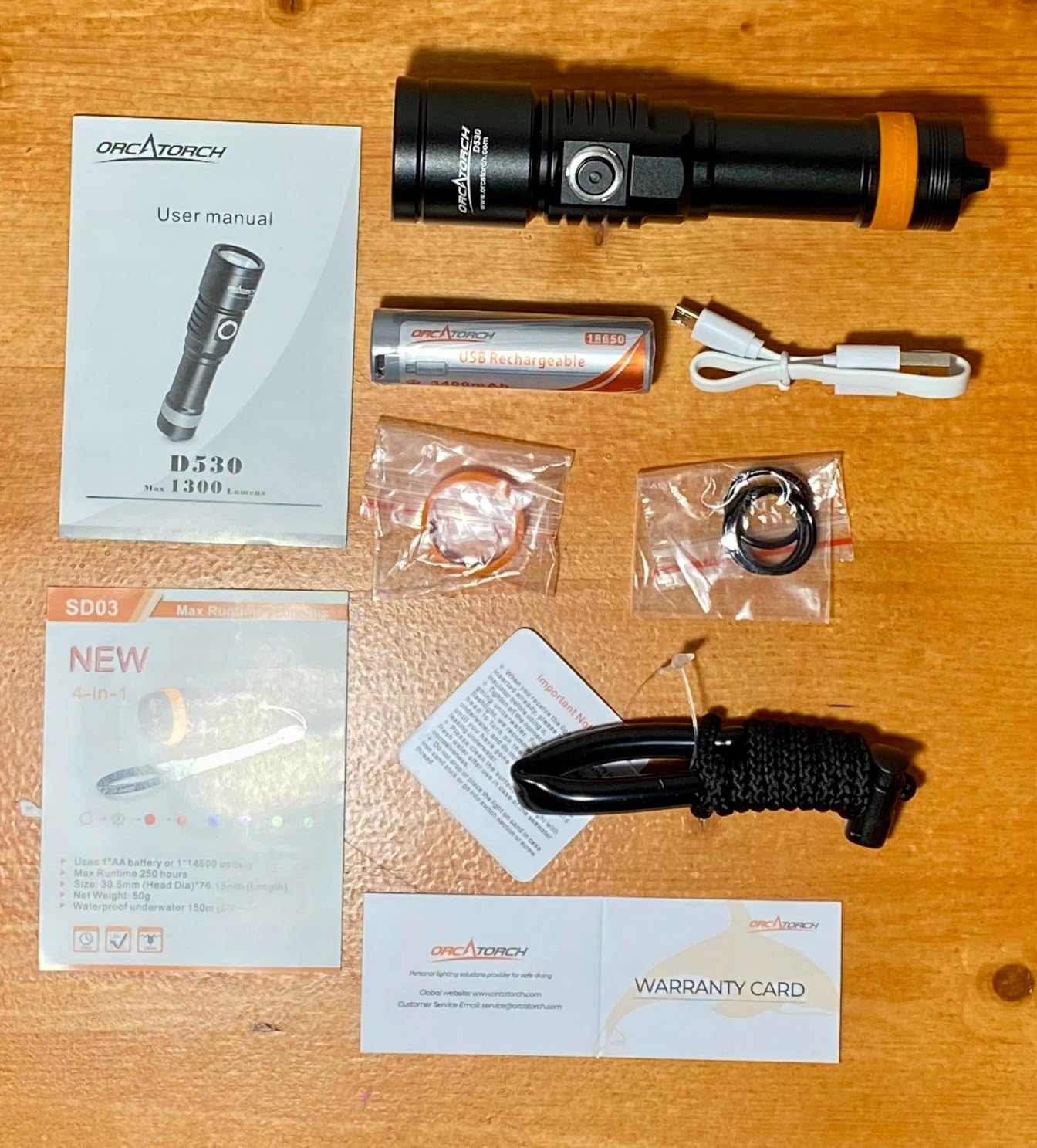 ORCATORCH D530 1500 Lumens Scuba Dive Light with 6500K Cold White Light | 3 Modes (High/Low/SOS), 7° Narrow Beam for Long Range Visibility, IP68 Waterproof, 150m Depth Rating, for Night & Cave Diving customer photo 1