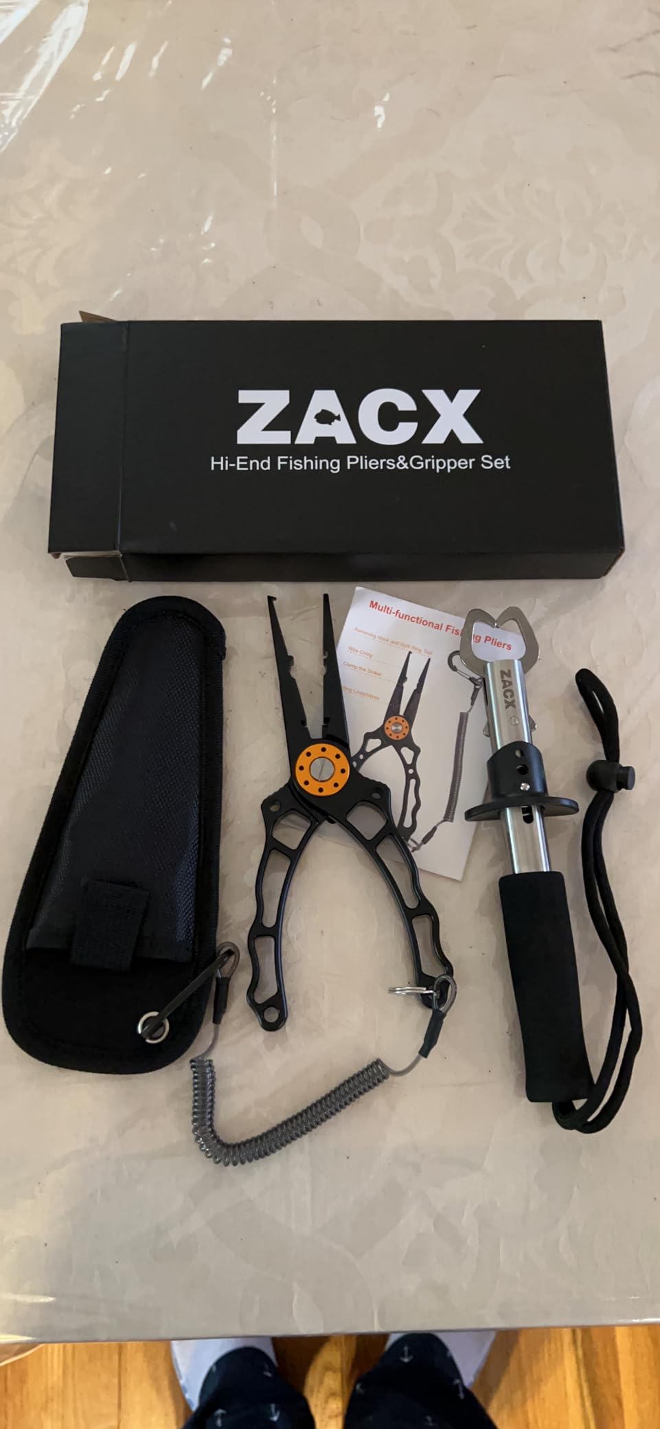 ZACX Fish Lip Gripper Pliers - Upgraded Muti-Function Hook Remover and Split Ring Pliers for Fly Fishing, Ice Fishing, Fishing Gear - Gift for Men (Package B) customer photo 2