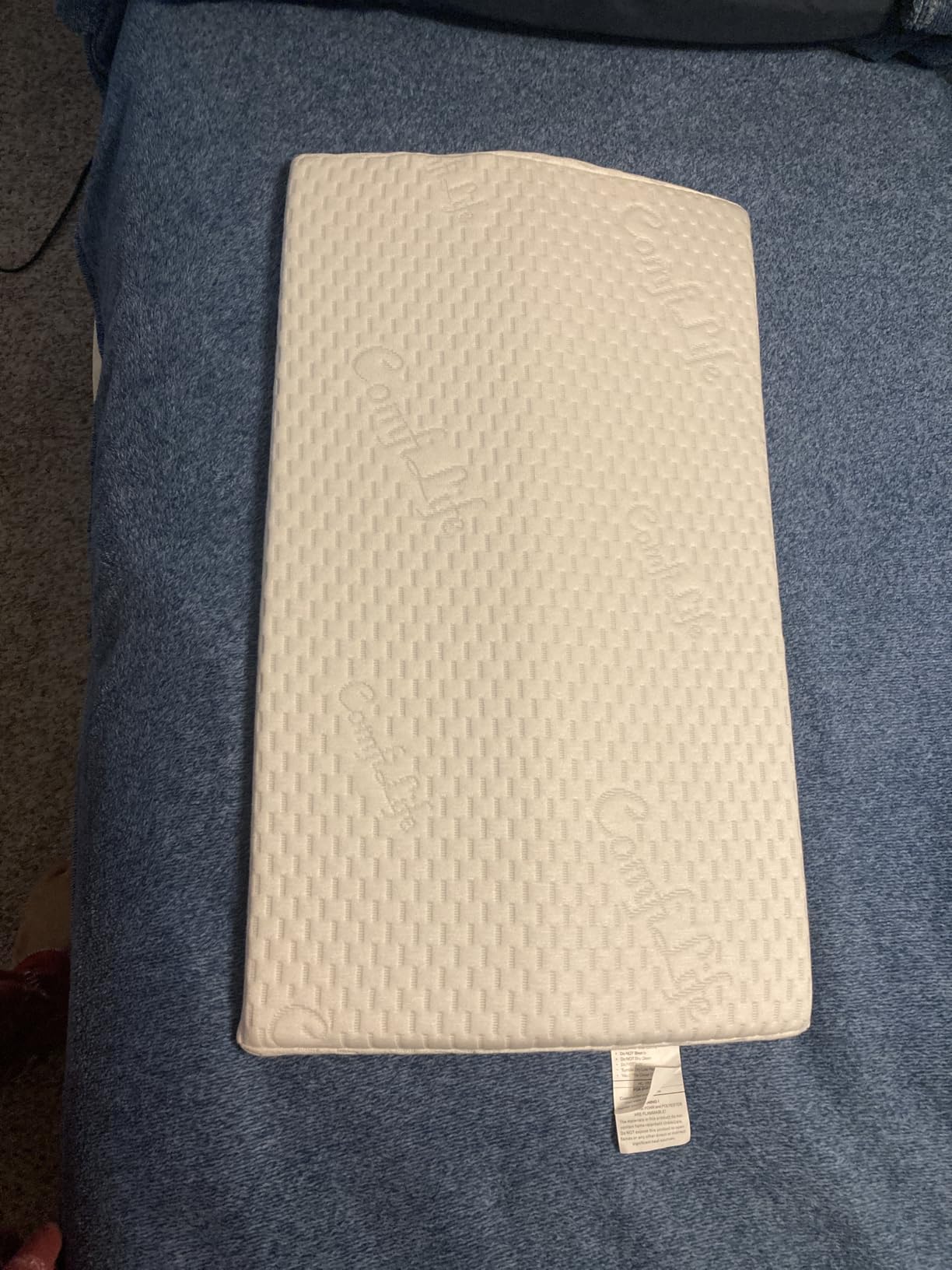 ComfiLife Lumbar Support Pillow for Sleeping Memory Foam Pillow for Back Pain Relief - Side, Back and Stomach Sleepers- Triangle Wedge Pillow - Bed Rest Pillow - Medium-Soft (White, Standard) customer photo 2