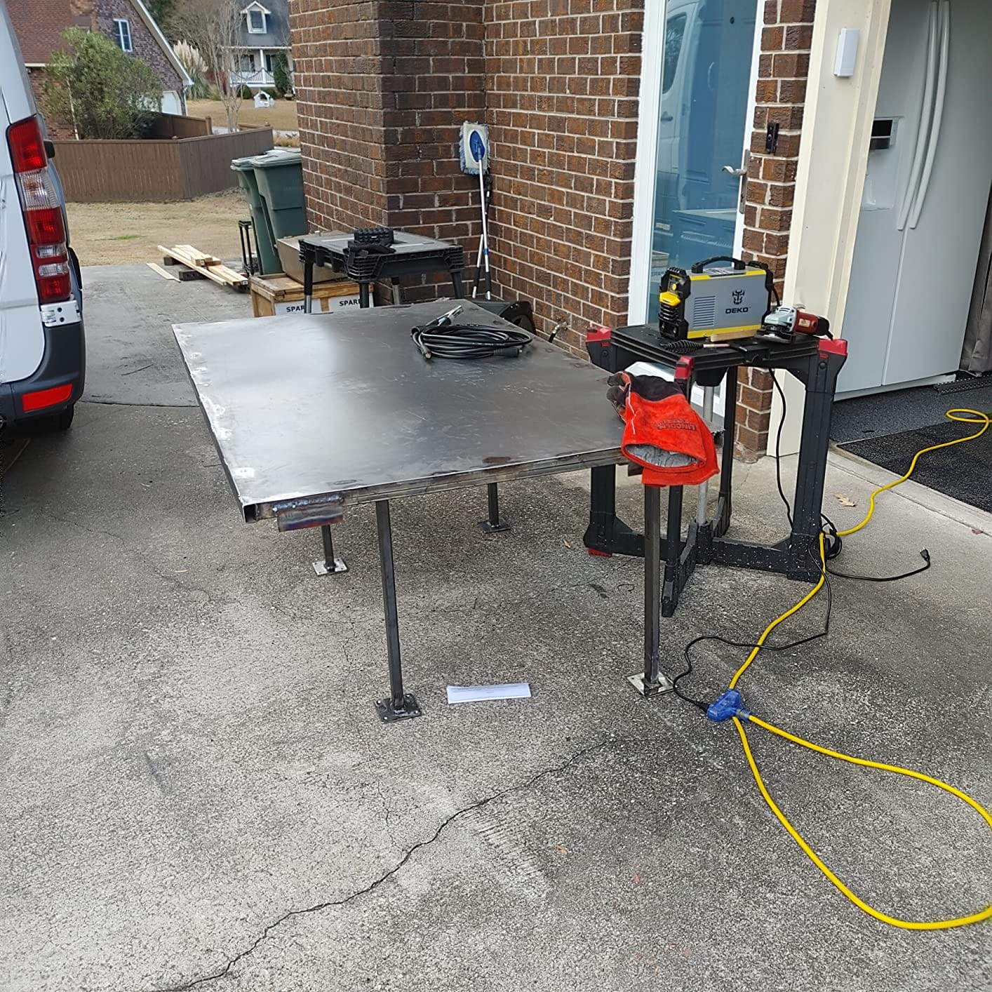 DEKOPRO 110/220V MMA Welder,160A ARC Welder Machine IGBT Digital Display LCD Hot Start Welder with Electrode Holder,Work Clamp, Input Power Adapter Cable and Brush customer photo 2