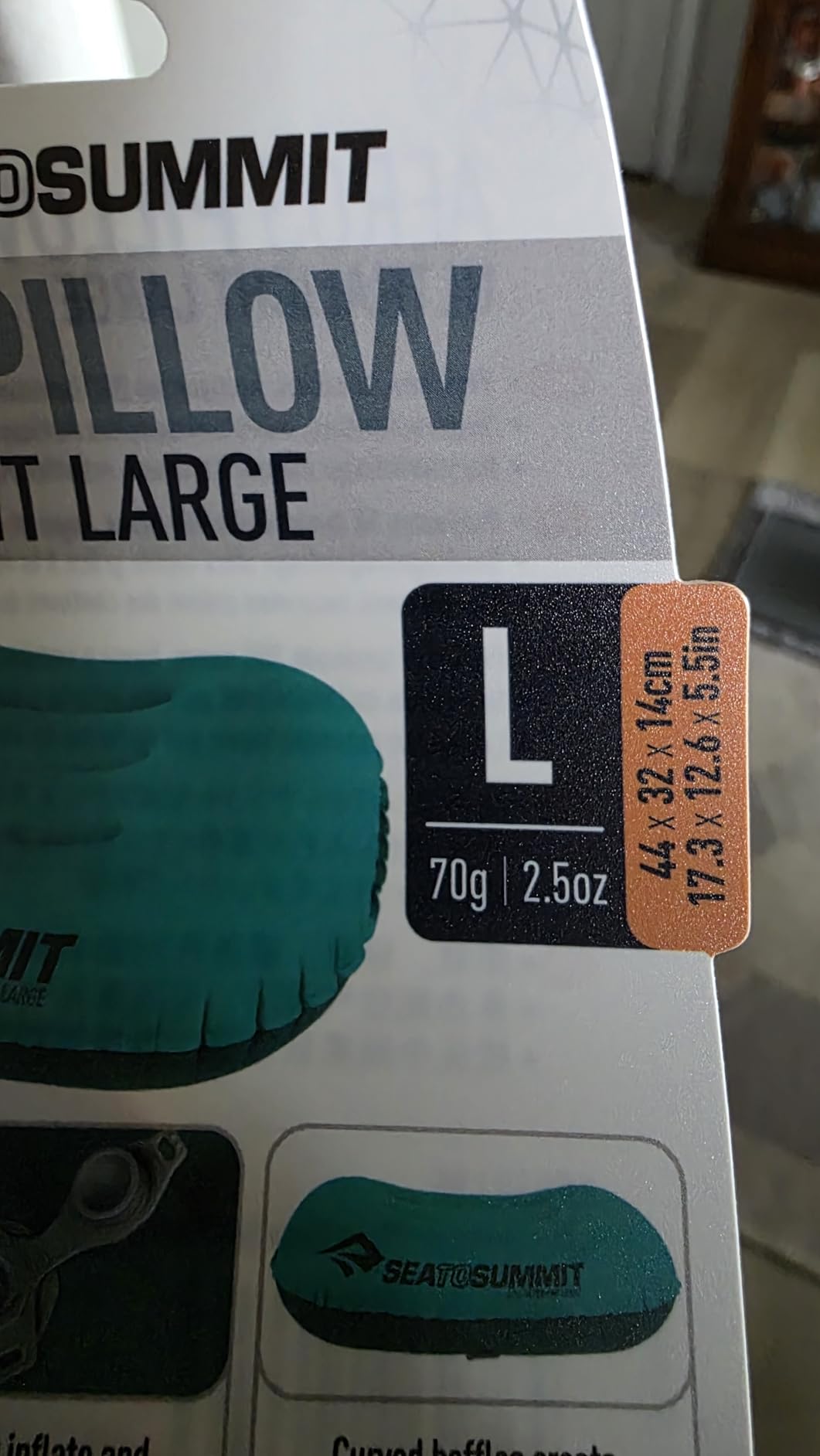 Sea to Summit Aeros Ultralight Inflatable Pillow, Regular, Sea Foam | Ultralight inflatable camping pillow weighs less than a deck of cards with a scalloped edge for restful side or back sleep customer photo 1