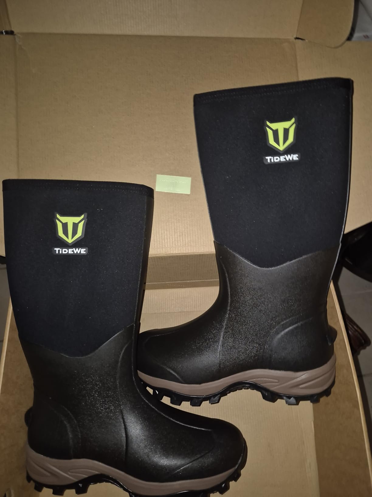 TIDEWE Rubber Neoprene Boots for Men and Women, Waterproof Rain Boot customer photo 1