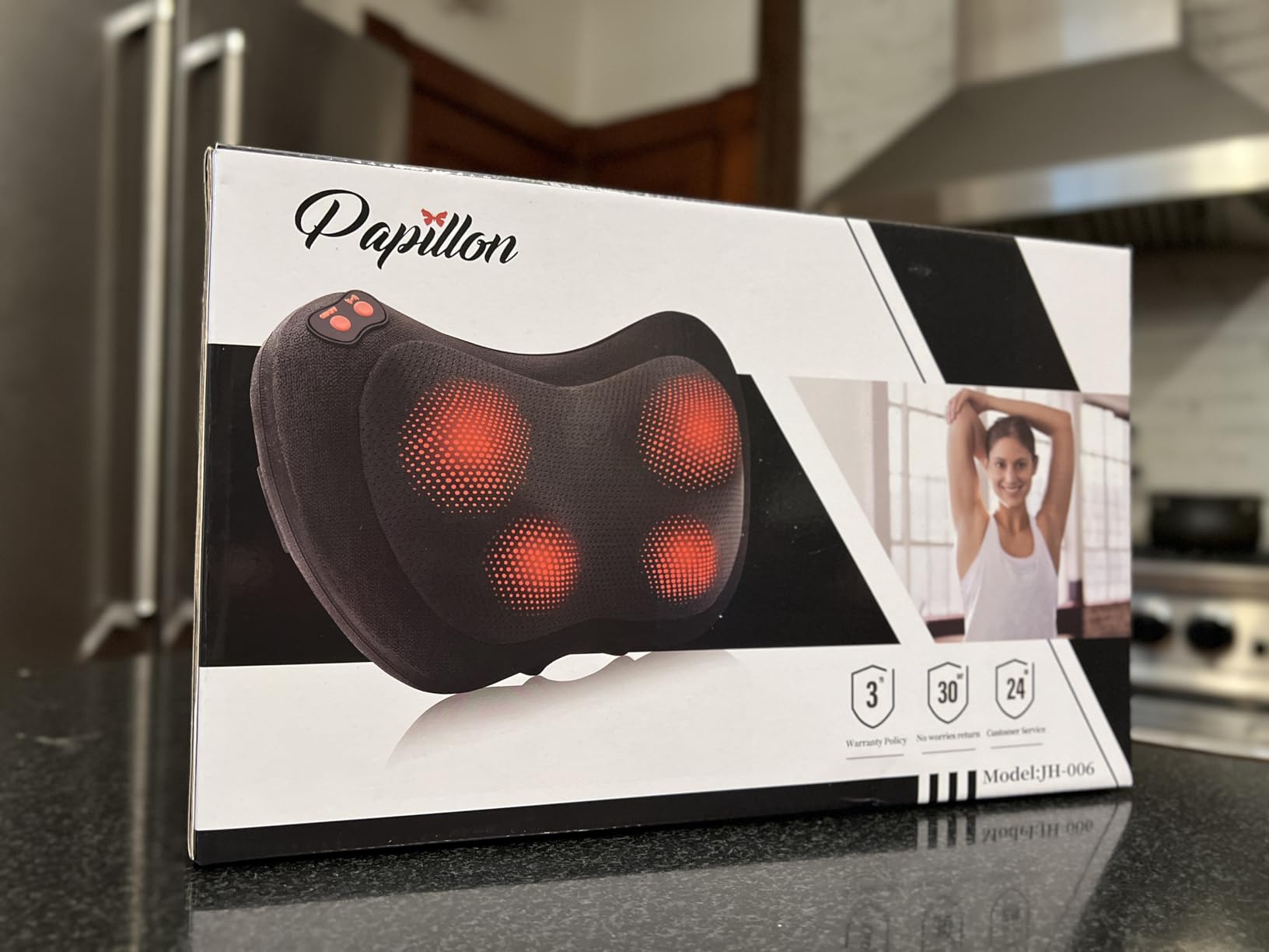 Papillon Back Massager with Heat, Shiatsu Deep Tissue Massage for Neck, Shoulder, Upper & Lower Back Pain Relief, Electric Kneading 3D Massager Pillow,Gifts for Women,Men,Mother,Her (Gray) customer photo 1