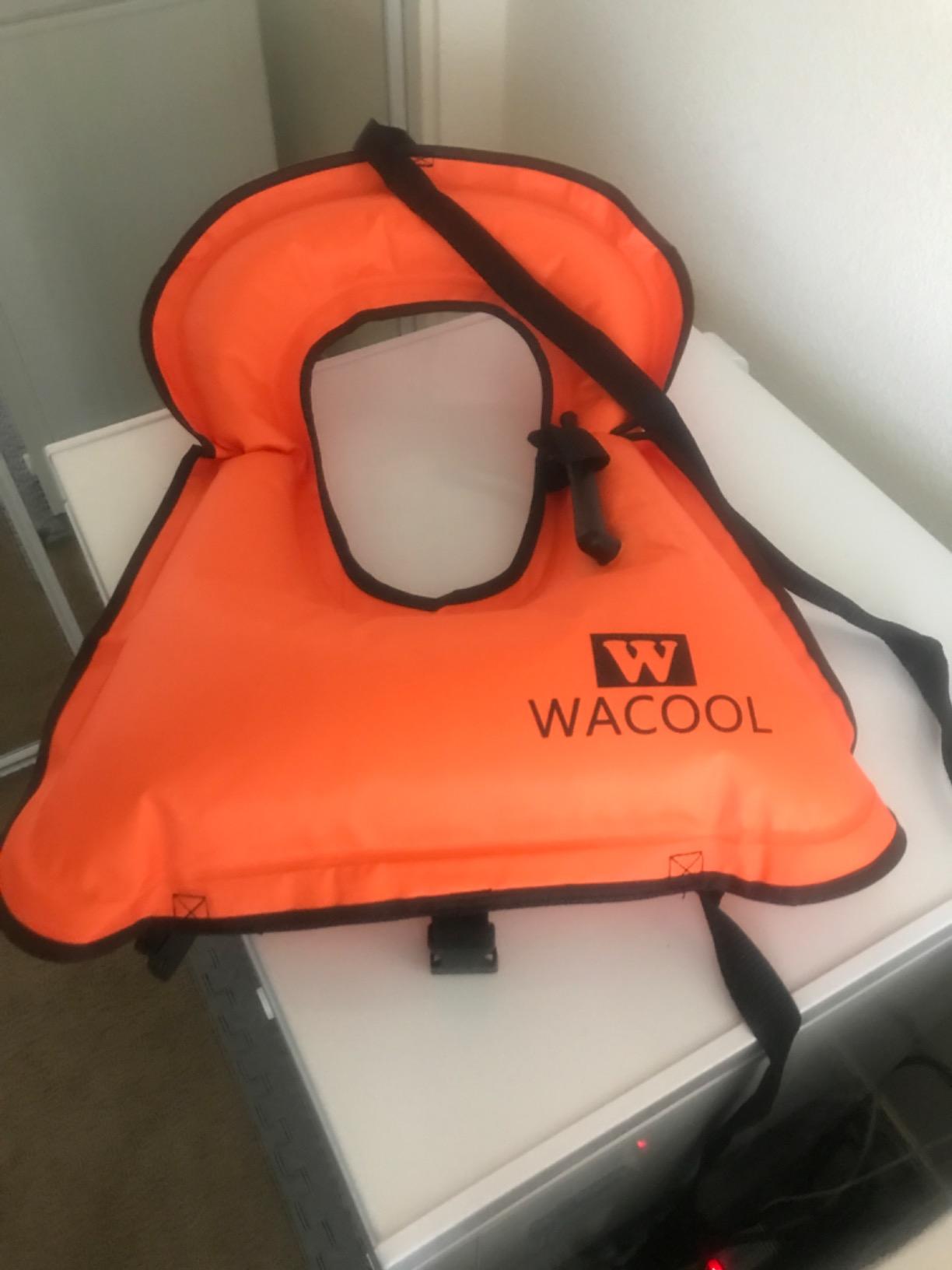 WACOOL Inflatable Snorkel Vest Safety Jacket Free Diving Portable Life Jacket for Swimming customer photo 1