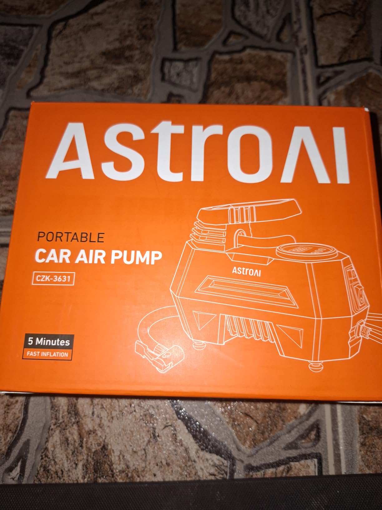 AstroAI AIRUN H Tire Inflator Portable Air Compressor, 12V DC, Auto Shut-Off with Digital Pressure Gauge & LED Light, 9.8Ft Cord, Yellow customer photo 1