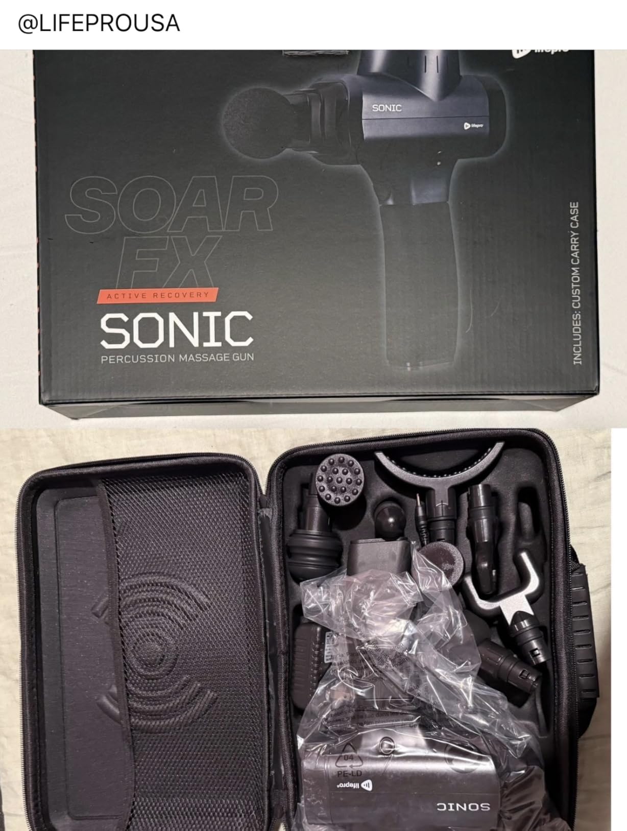 LifePro Sonic Massage Gun Percussion Muscle Massager, 8 Heads & 5 Speeds customer photo 2