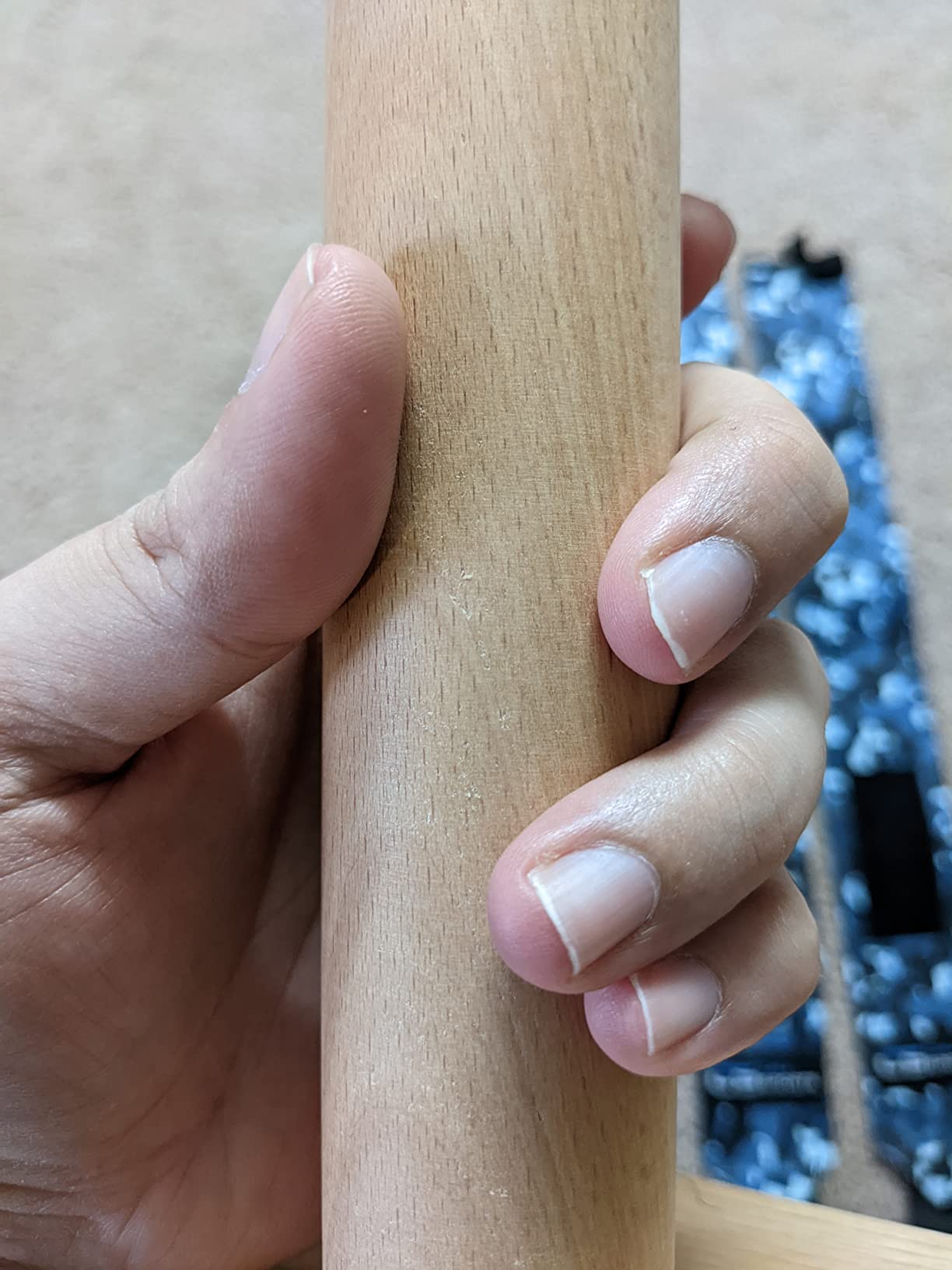 CALI SPORTS Calisthenics Wood Parallettes Bars | Push Up Bar That Will Not Slip or Wobble | Wrist Wraps Included customer photo 1