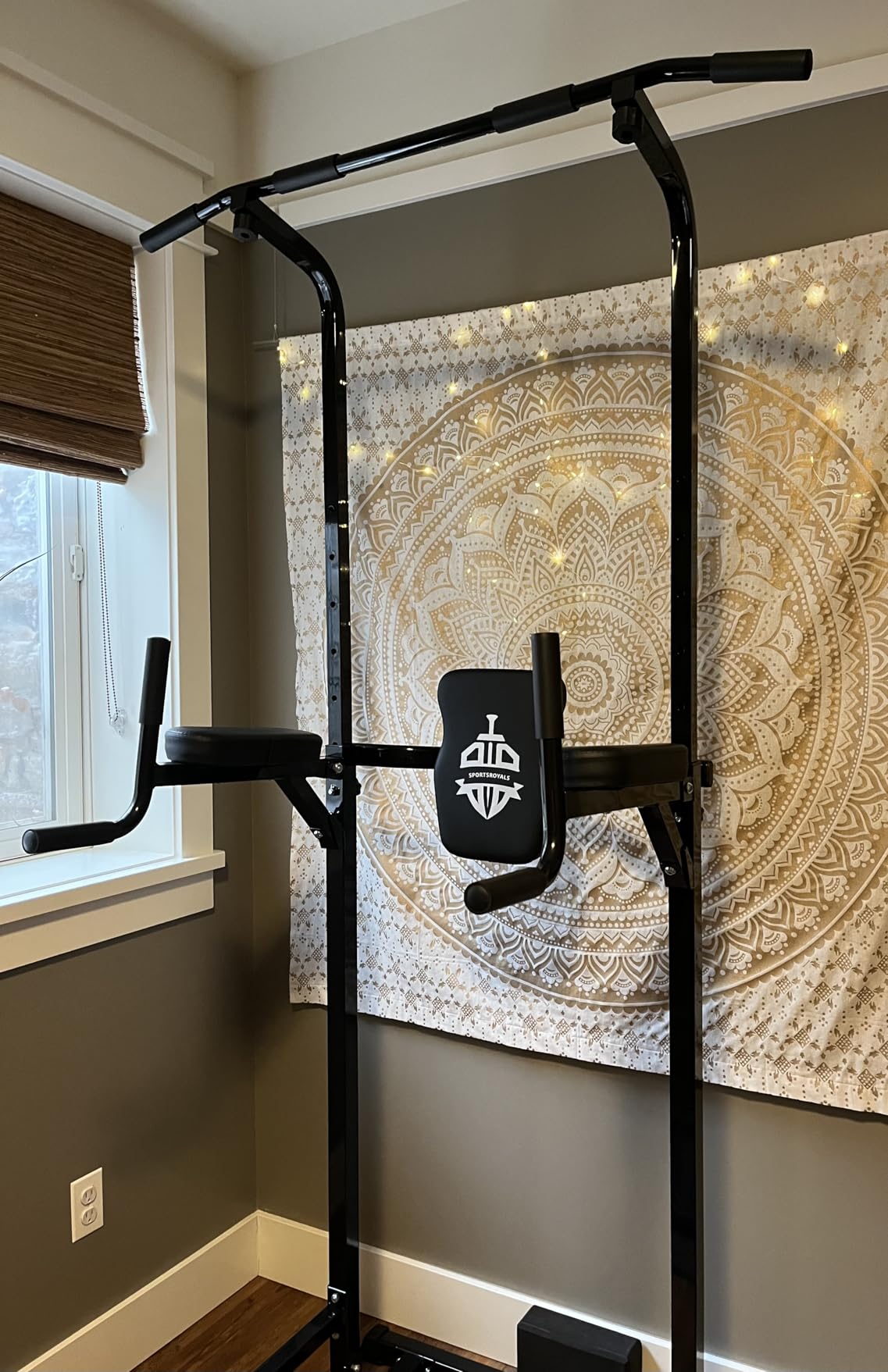SPORTSROYALS Free Standing Pull Up Bar, Power Tower for Home Gym Training | Sturdy Free Standing Workout Station for Pull-Ups, Dips, Leg Raises and Full-Body Home Gym Strength Training customer photo 2