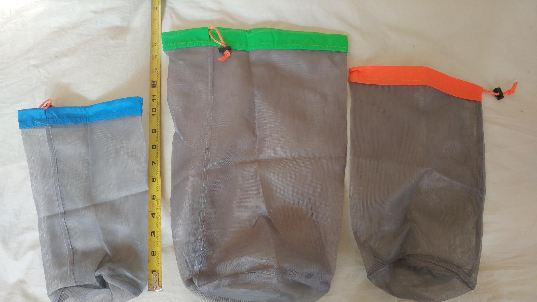 Alemon Mesh Stuff Sack, Drawstring Ditty Bags Storage Pouch Bag Stuff Sacks for Backpacking Travel Camping Hiking, Ultralight, Small to XXlarge Set of 5 customer photo 2