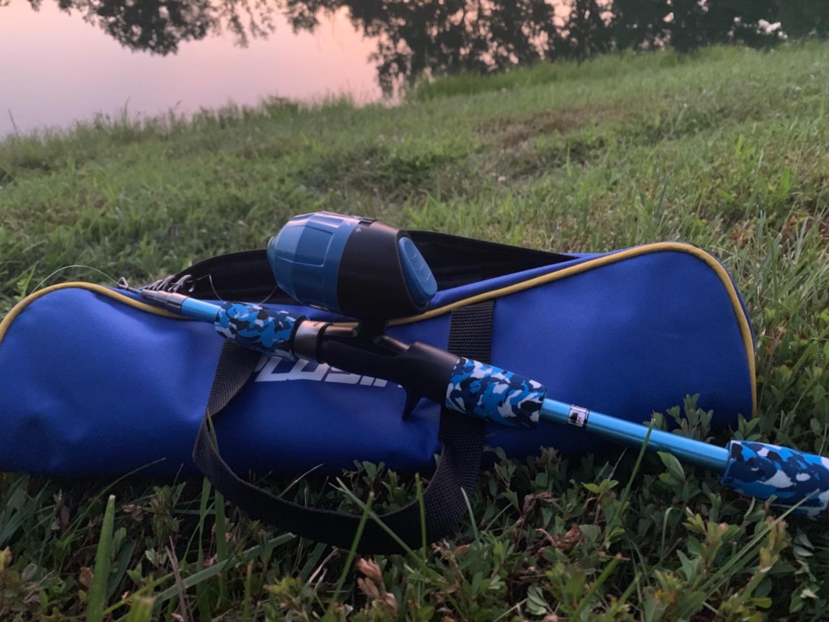 PLUSINNO Kids Fishing Pole with Spincast Reel Telescopic Fishing Rod Combo Full Kits for Boys, Girls, and Adults customer photo 2
