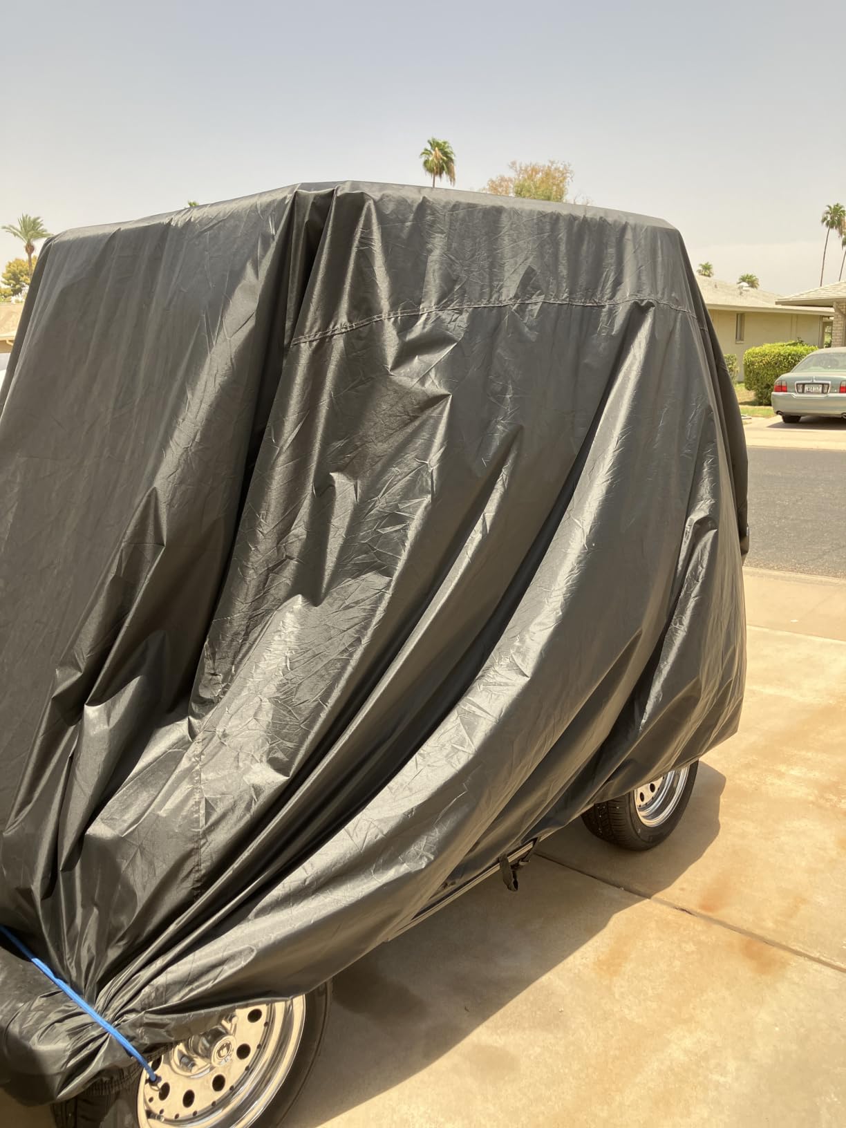 NEVERLAND Golf Cart Cover 4 Passenger for Club Car EZGO Yamaha Golf Carts | Heavy Duty 420D Durable Fabric, Waterproof Rear Zipper, Windproof Strap Dustproof UV resistant for 4 Seat Cart Up to 112 Inch customer photo 1