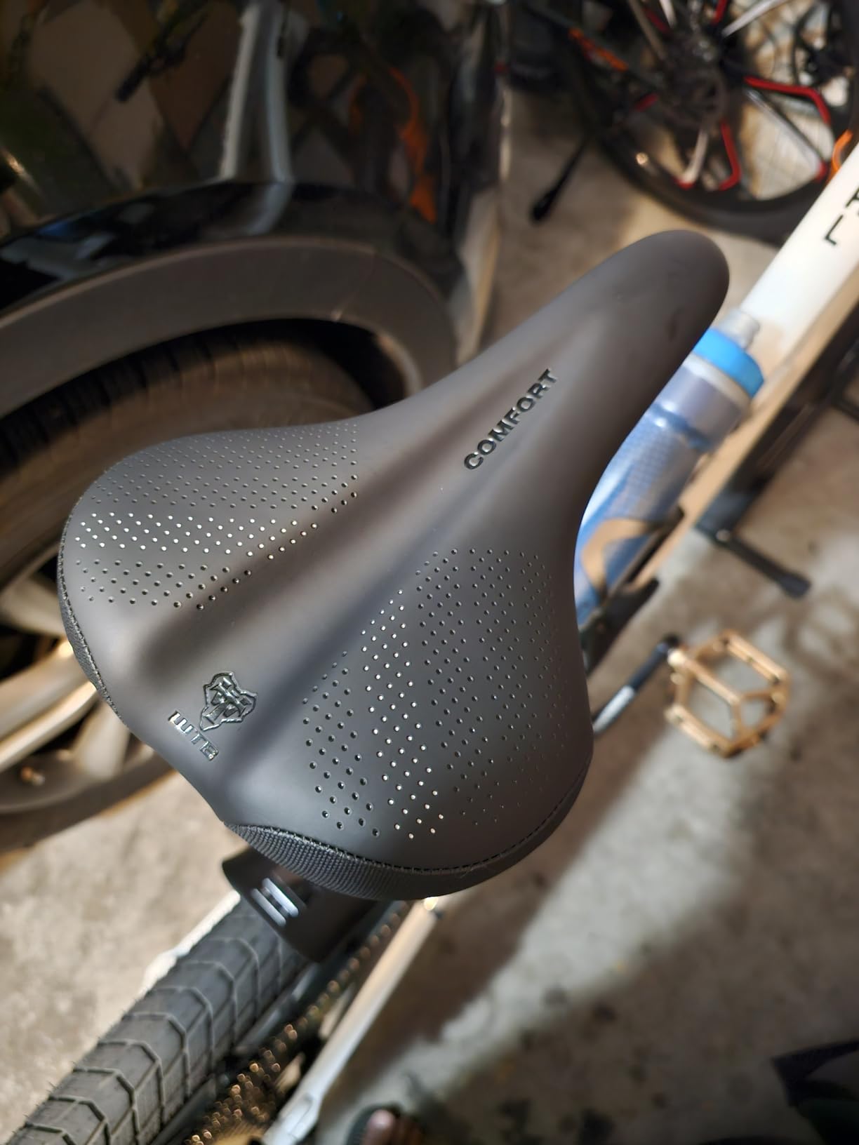 WTB Comfort Bike Seat (Saddle) - Extra Wide - Plush Thick Padding - Contoured Shape (Steel Rail) | WTB Comfort Wide Cruiser Saddle - Steel Rails, Microfiber Padding customer photo 2