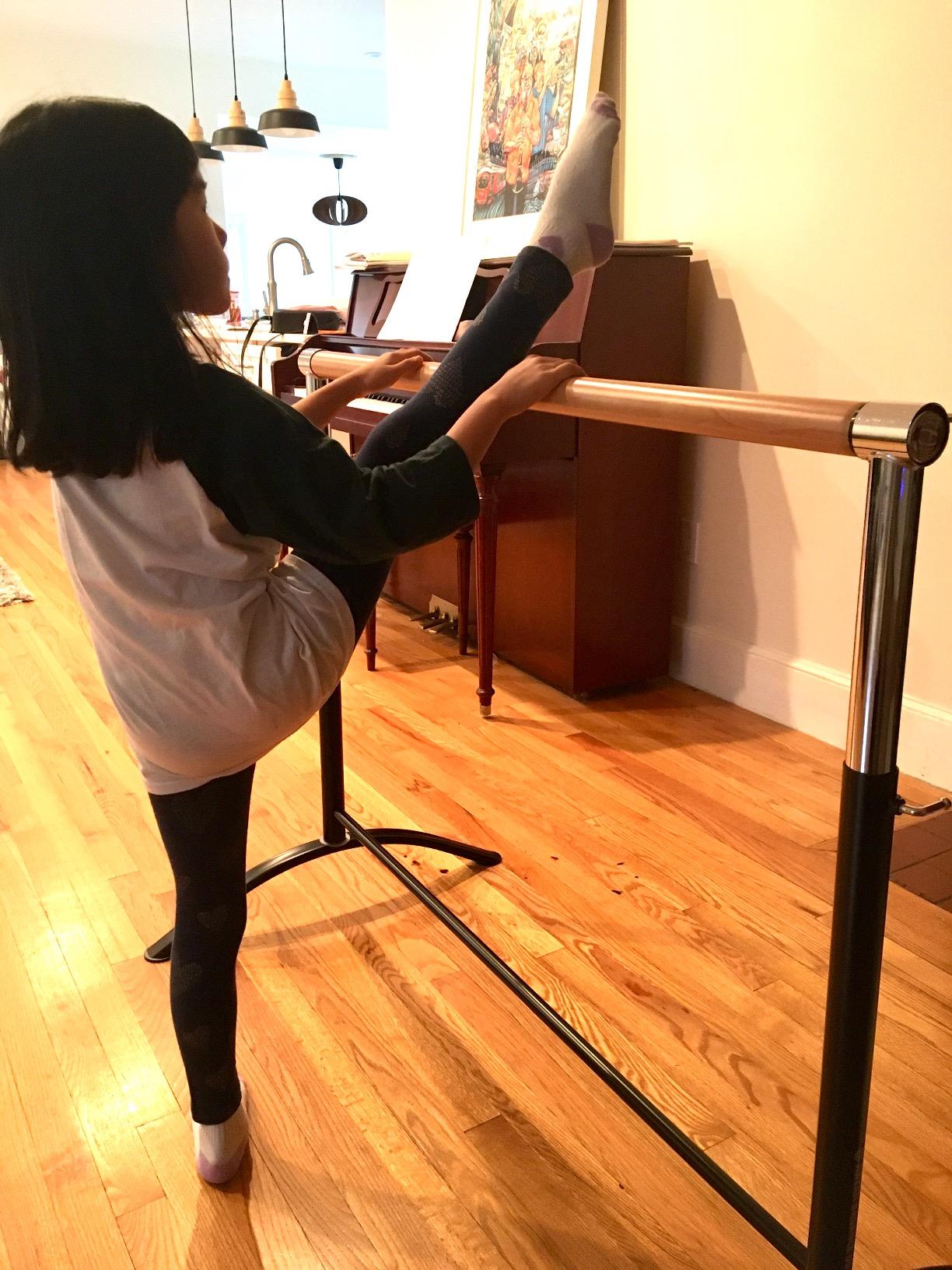 Ballet Barre Portable for Home or Studio, Freestanding Adjustable Bar for Stretch, Balance, Pilates, Dance or Active Workouts, Single or Double Bar, Kids and Adults customer photo 1