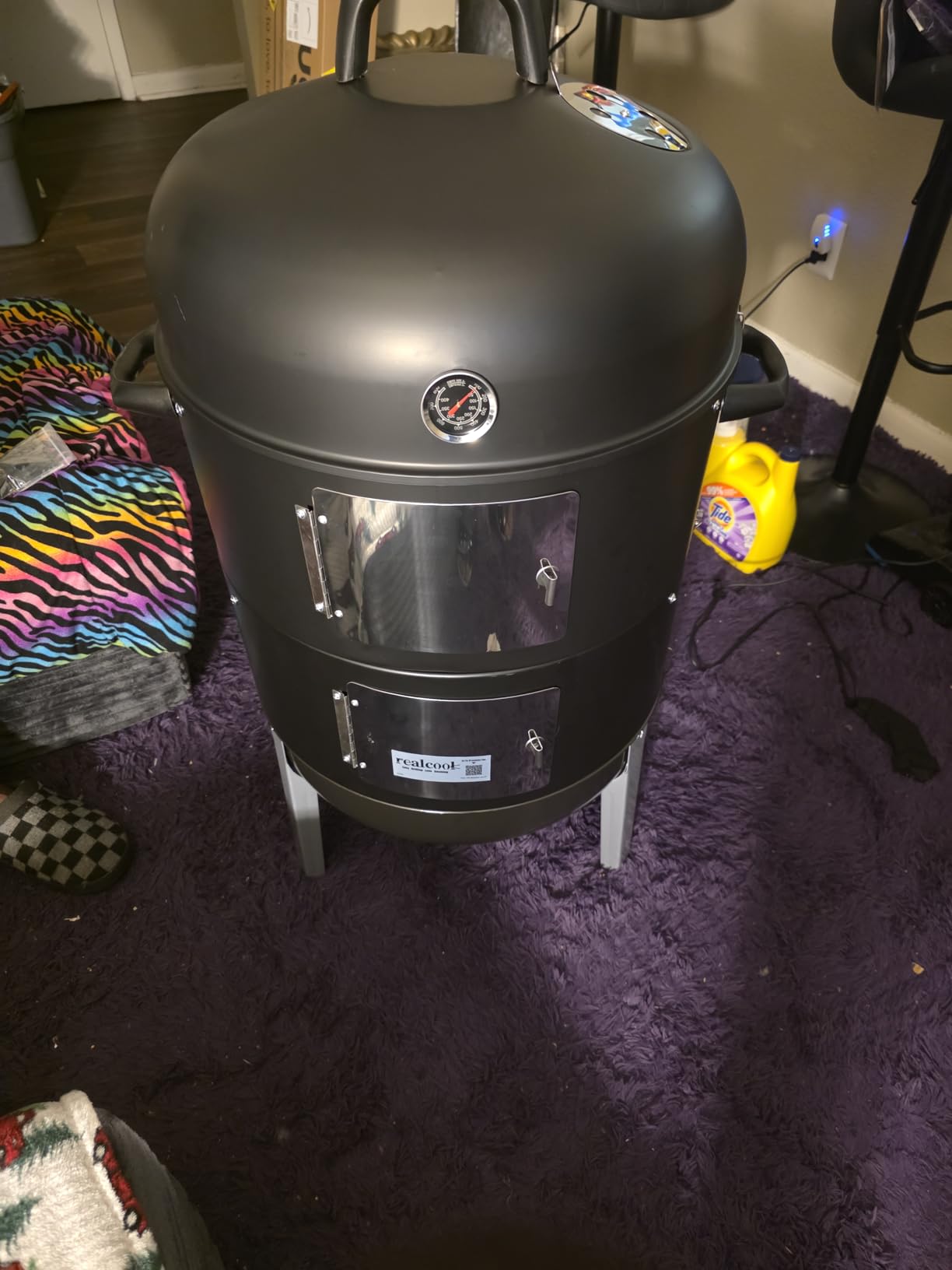 Charcoal BBQ Smoker Grill - 20 Inch Vertical Smoker for Outdoor Cooking Grilling customer photo 2