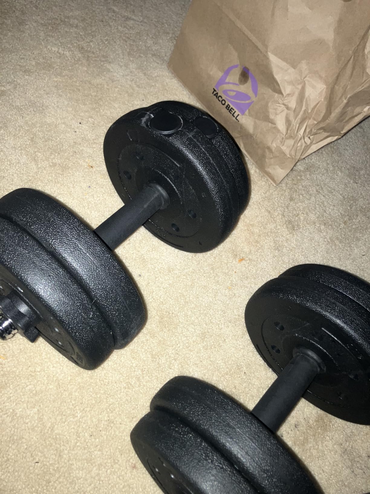 Yaheetech Adjustable Dumbbell Set Free Weights with Spinlock Collars, Black | Concrete-filled plastic plates, iron bar, non-slip grip customer photo 1