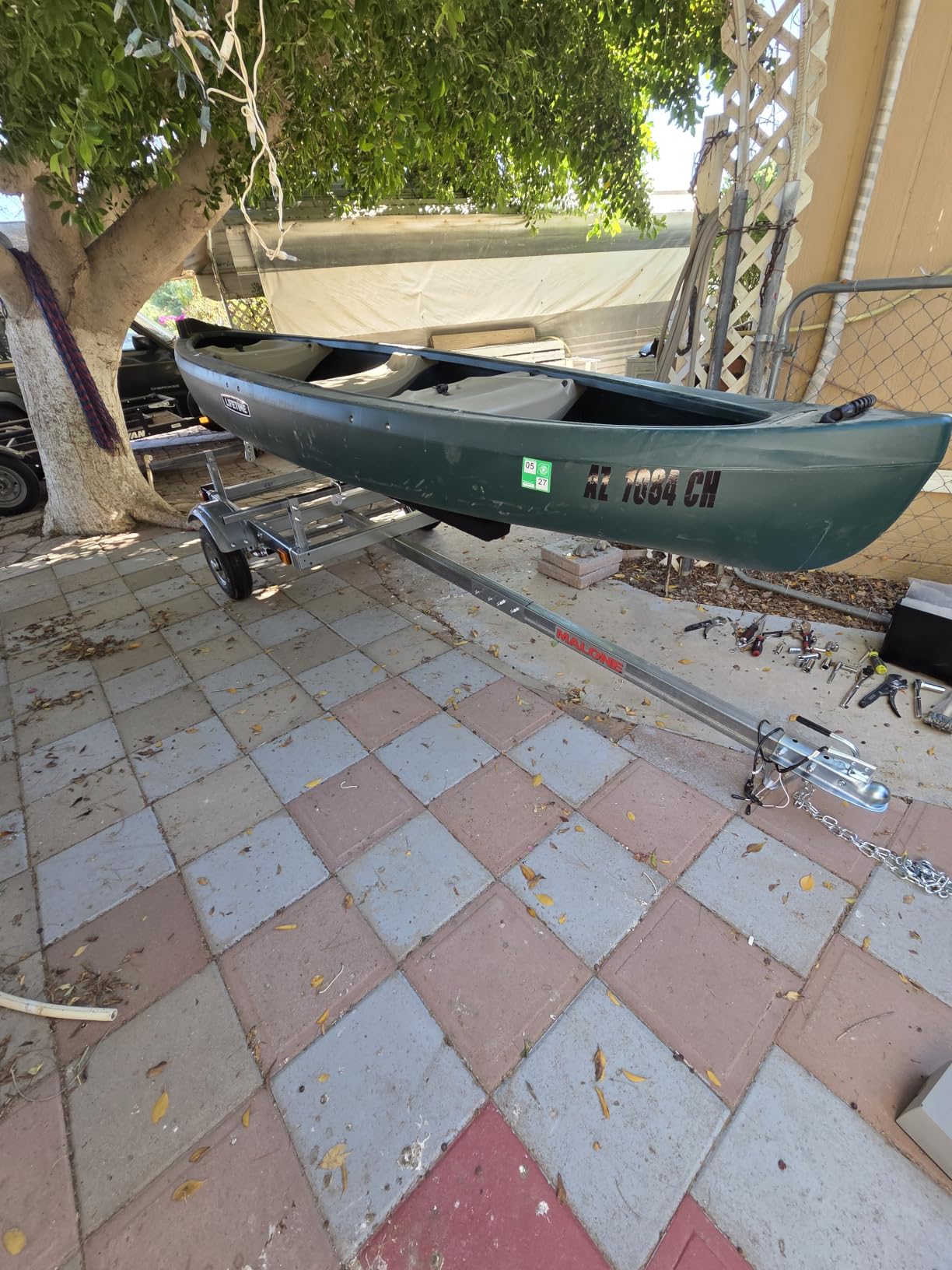 Malone MPG586XB EcoLight 1 Kayak Trailer with 1 Bunk Kayak Carrier | 14' / 400 lbs Capacity | Fully Submersible | Marine Grade Galvanized Steel Construction customer photo 1