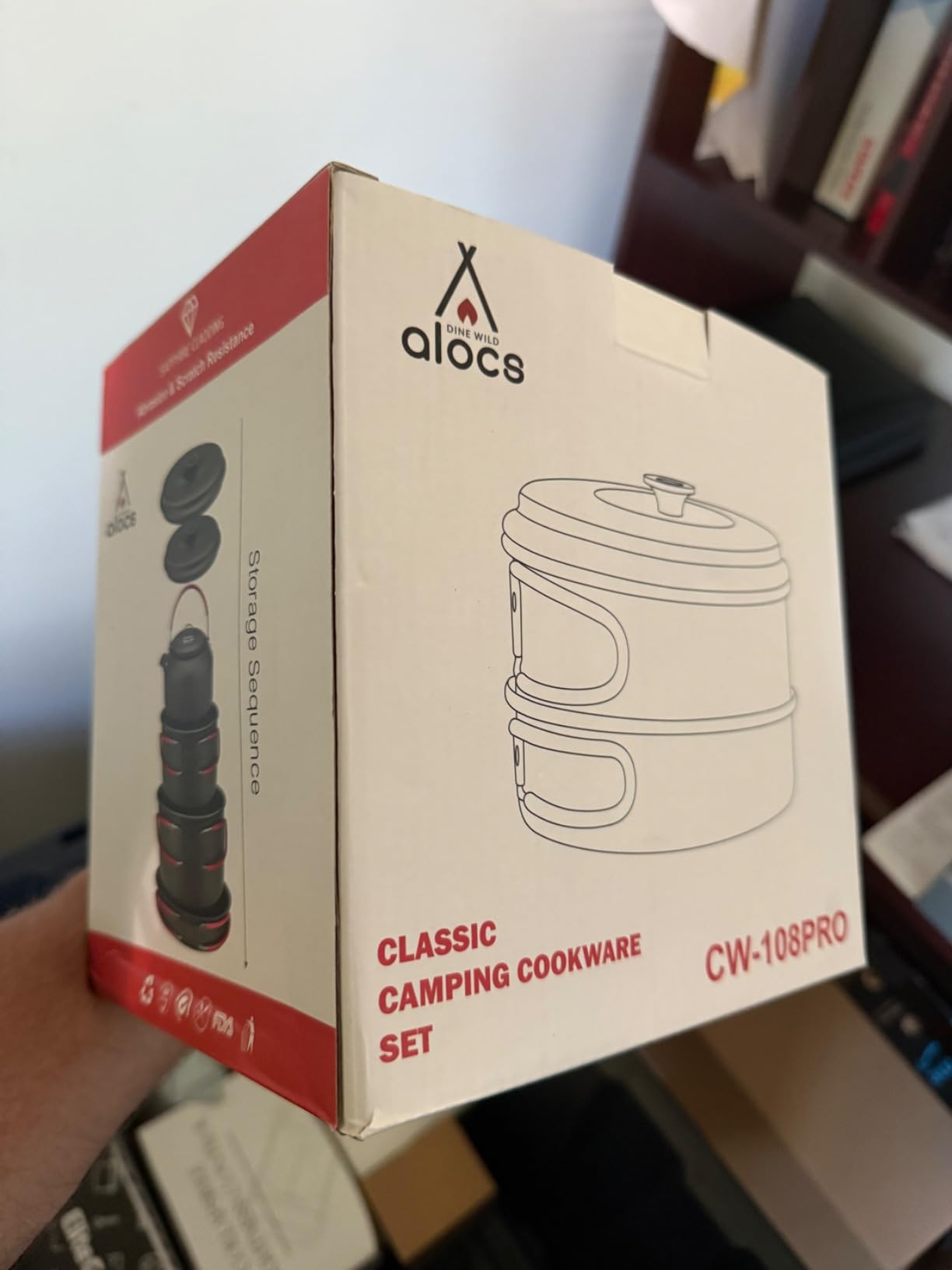 ALOCS Camping Cookware Set Camping Gear Compact Camping Pots and Pans Set | Durable Hard Alumina Camping Cooking Set for Outdoor Backpacking Camping Hiking Picnic, Included Mesh Carry Bag customer photo 2