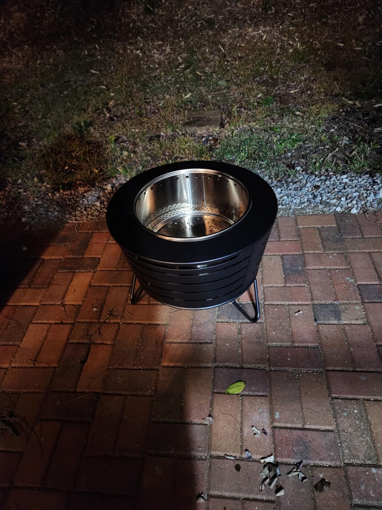 TIKI Patio Smokeless Fire Pit, 25 in Wood Burning Fire Pit with Cover | Black, 25-Inch, Stainless Steel, Wood-Burning, For Backyards and Patios, Includes Cover, Removable Ash Pan, Stand Included customer photo 2