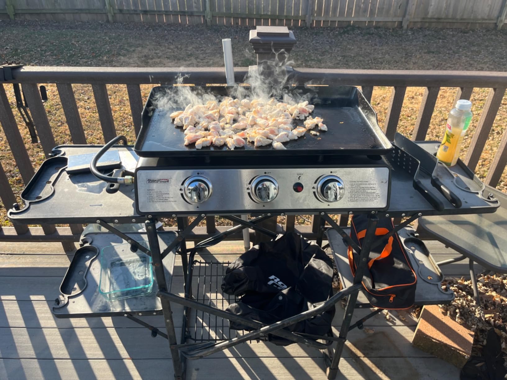 Royal Gourmet PD1301S Portable 3-Burner Tabletop Gas Griddle, 25,500 BTU Cooking Power, 304 Sq. In. Cooking Surface, Ideal for Camping & Tailgating, Black & Silver customer photo 1