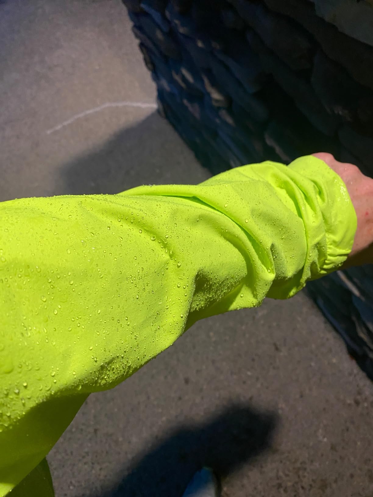 Men's Rain Jacket Waterproof Hood Lightweight Reflective Packable customer photo 2
