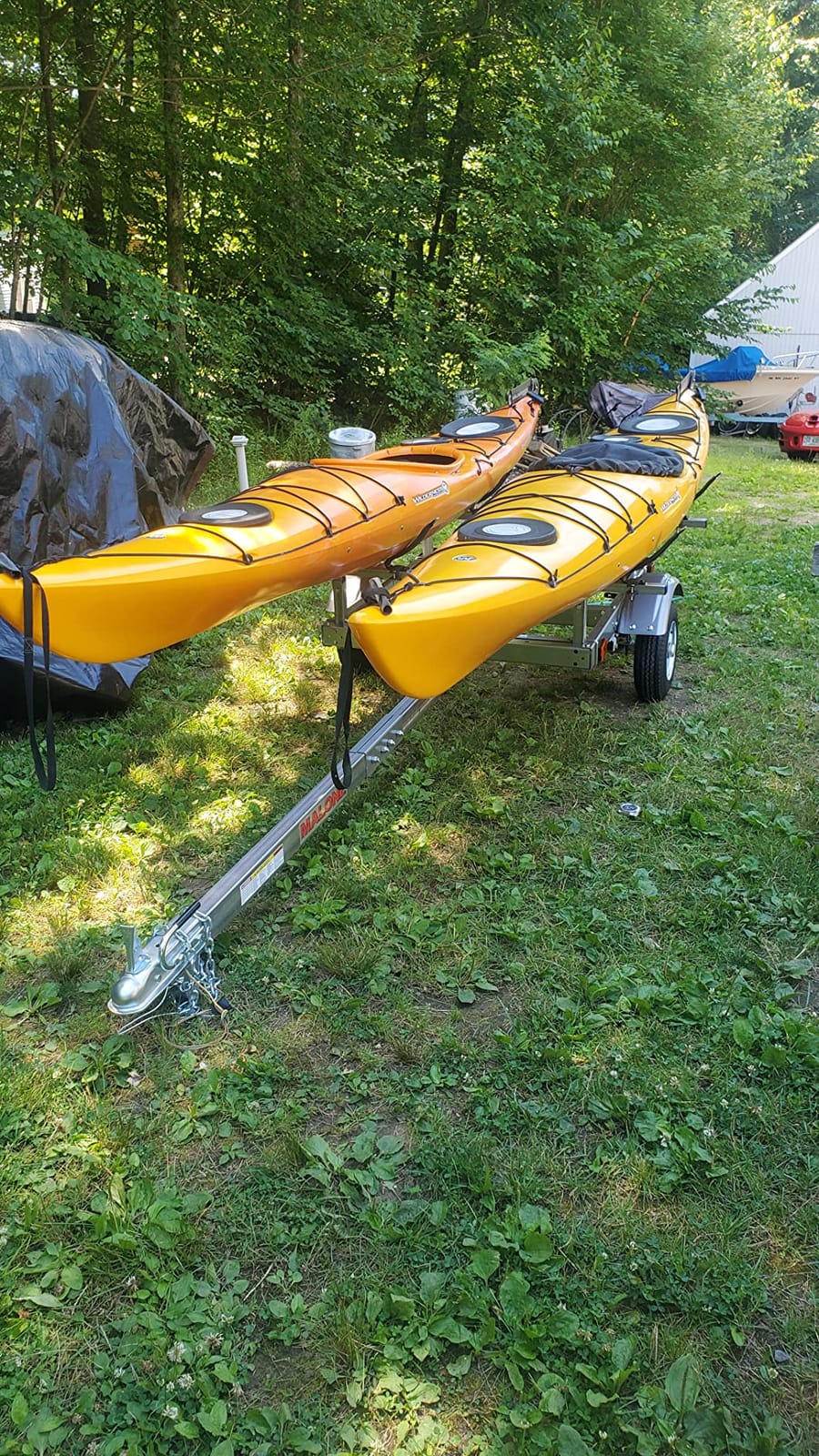 Malone MPG586XV EcoLight 2 Kayak Trailer with 2 V-Rack Kayak Carriers | 14' / 400 lbs Capacity | Fully Submersible | Marine Grade Galvanized Steel Construction customer photo 1