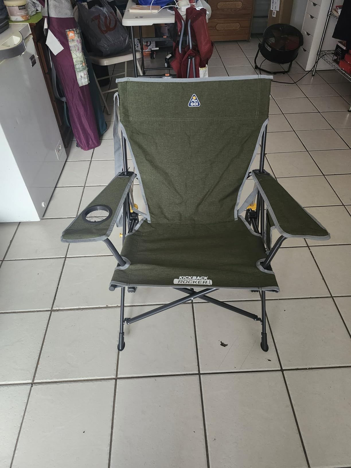 GCI Outdoor Kickback Rocker Outdoor Rocking Chair with Beverage Holder - Grey customer photo 1
