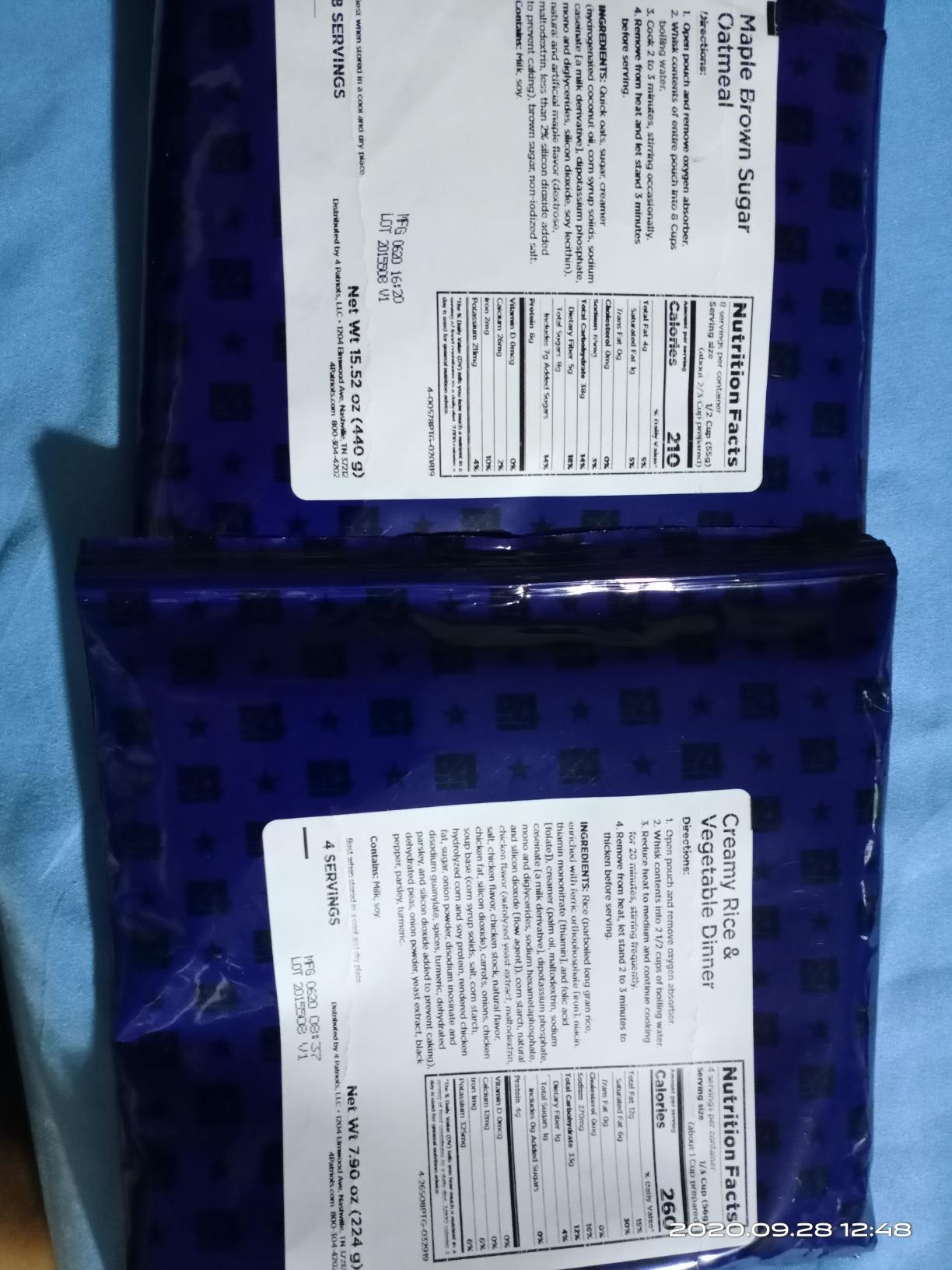 4Patriots 72-Hour Survival Food Kit: Emergency Food Supply Designed to Last 25 Years, 20 Servings customer photo 2