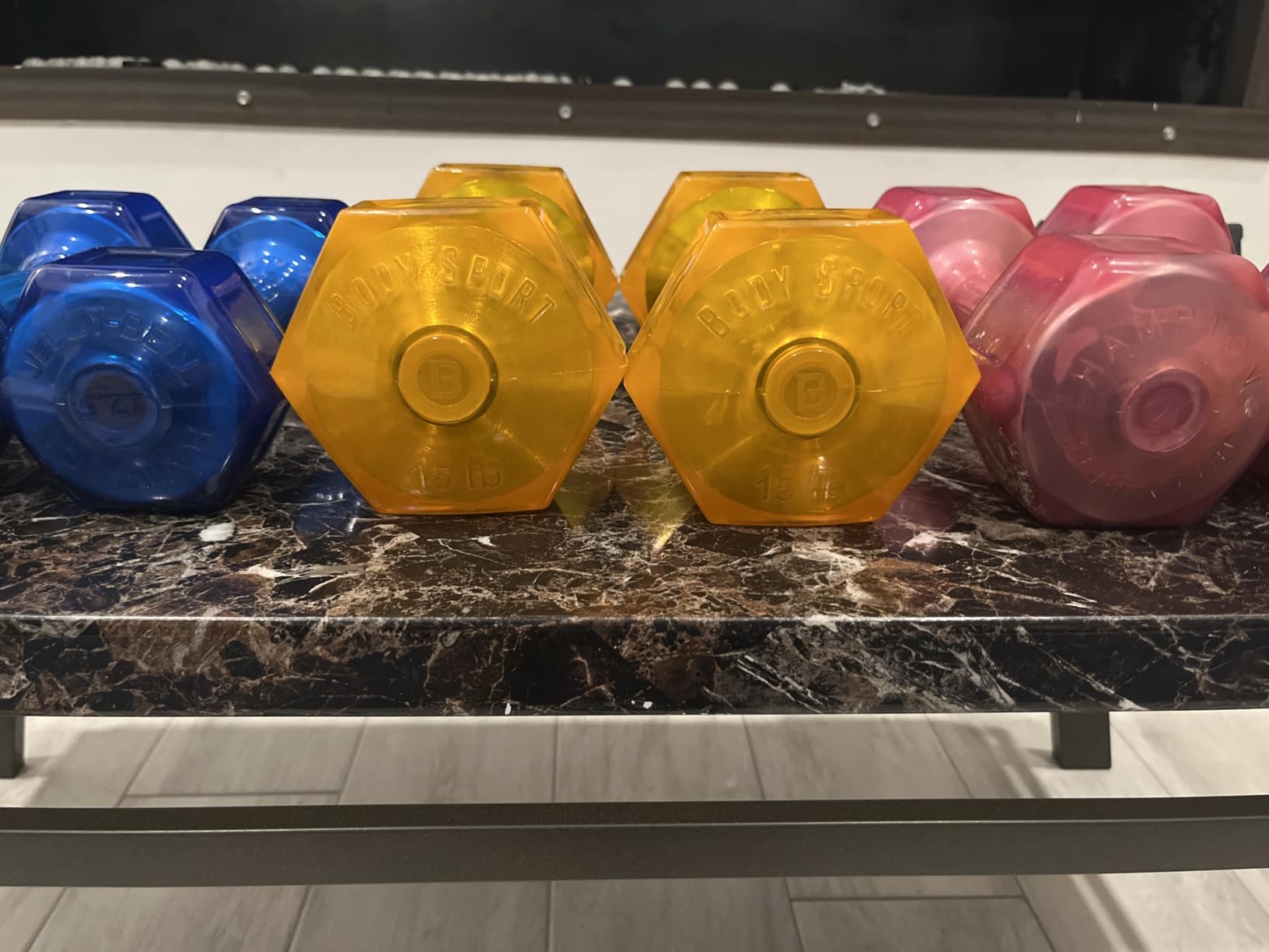 Body Sport Urethane Aerobic Dumbbells Pair, Premium Hand Weights with Solid Steel Core & Ergonomic Gel Coating for Fitness Training & Strength Building customer photo 2