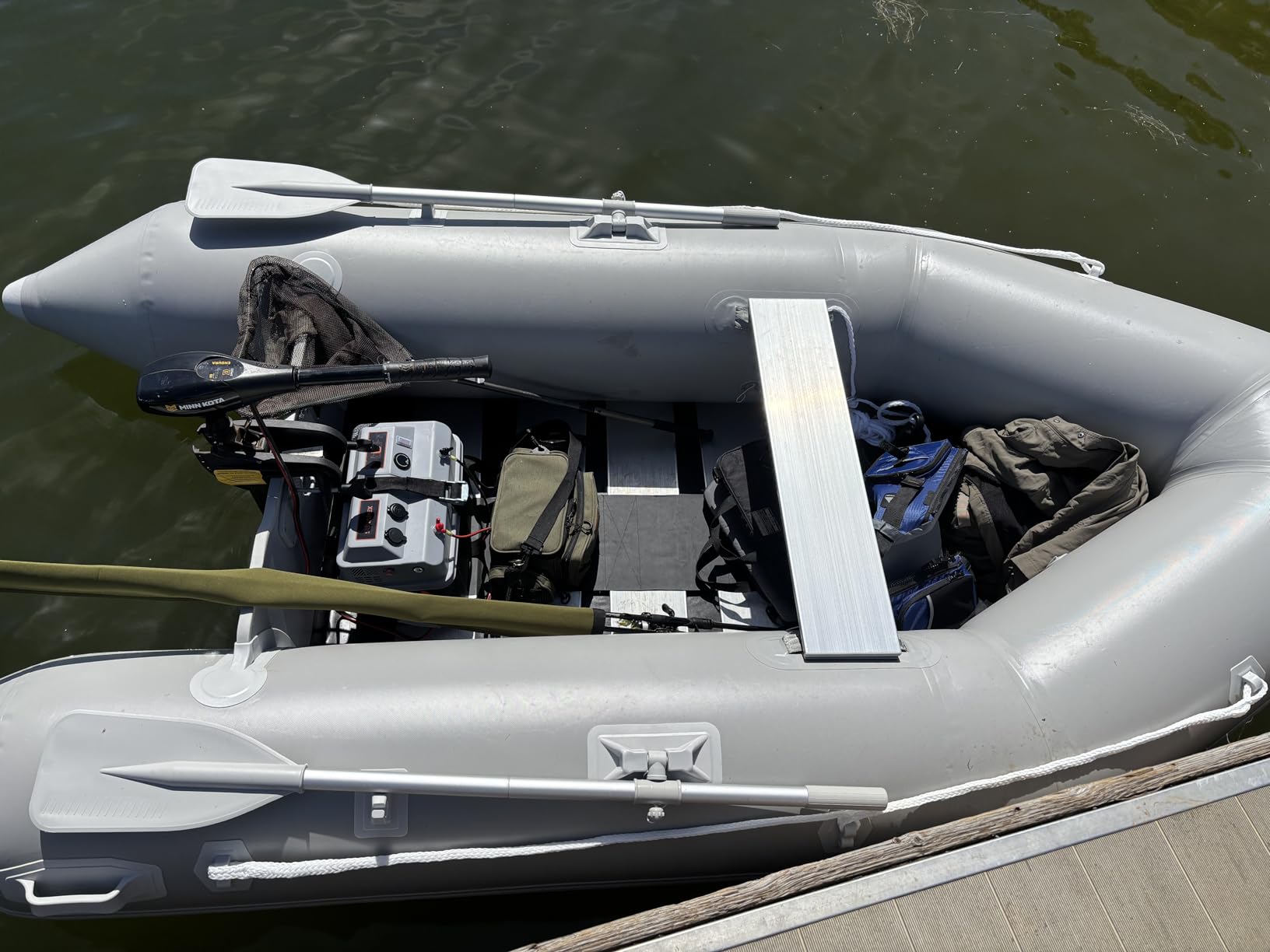 CO-Z 10ft Inflatable Dinghy Boat for 4 Adults, 990lb PVC Raft with Oars | 1000D PVC, aluminum floor & oars, motor mount to 15hp, 3 air chambers, foot pump, carry bag, repair kit, fishing water sports customer photo 2