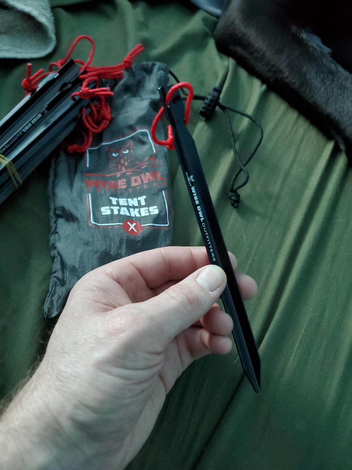 Wise Owl Outfitters Ultralight Aluminum Tent Stakes, 16 Pack | Grips Firm, Won't Bend, Pull Out or Rust, Ground Anchors for Backpacking & Camping, 7075 Alloy, Bright Pull Loops customer photo 1