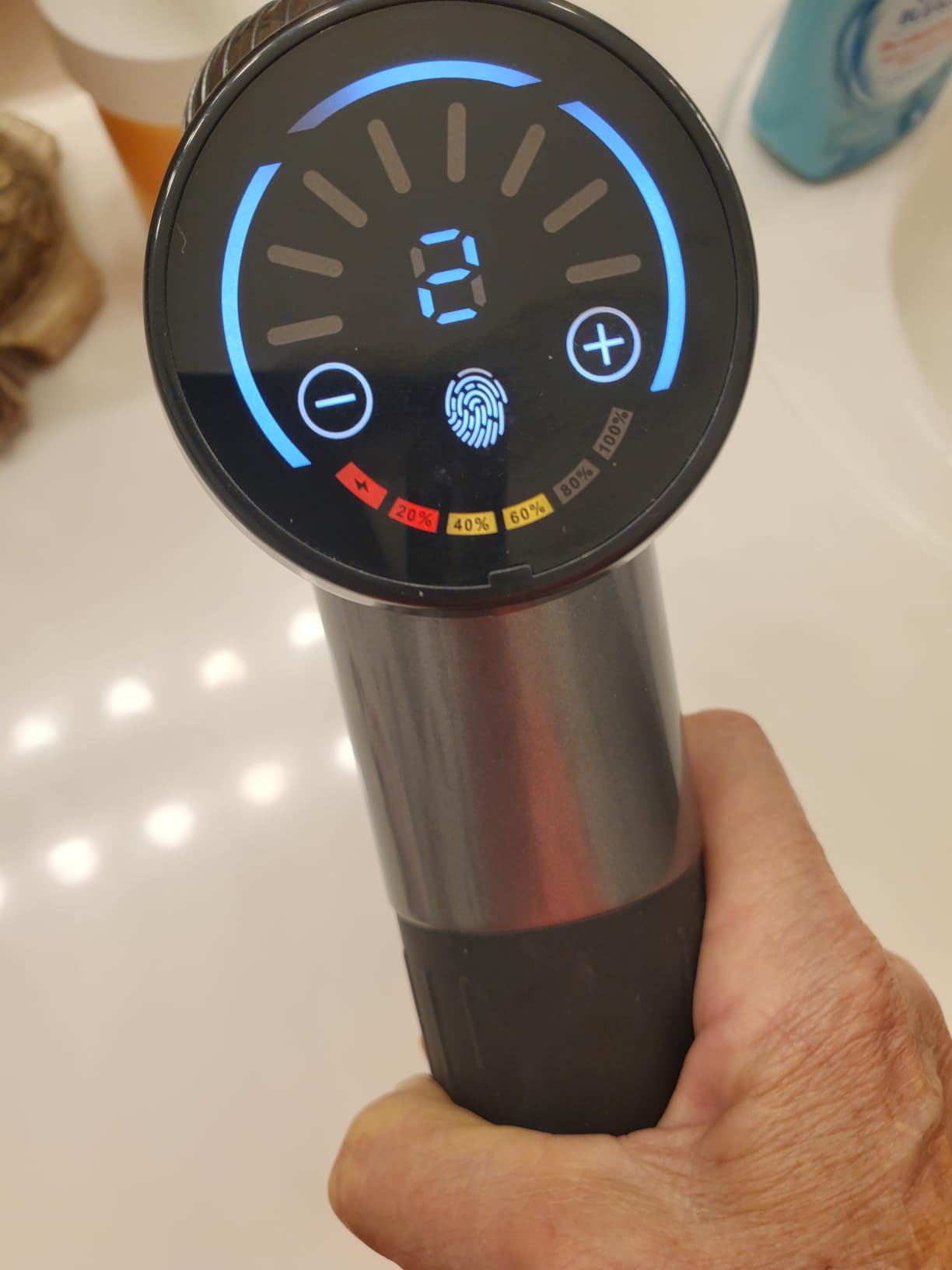 TOLOCO Massage Gun, Deep Tissue Back Massage for Athletes for Pain Relief, Percussion Massager with 10 Massages Heads & Silent Brushless Motor, Grey customer photo 2