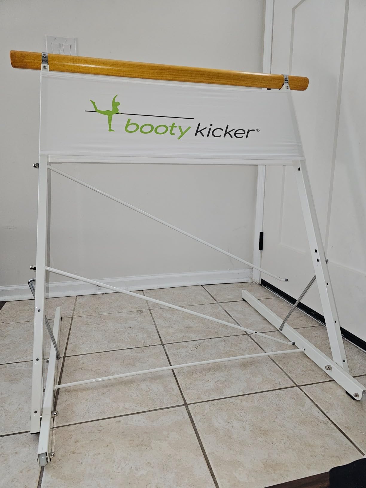 Portable Folding Exercise Bar for Barre, Balance and Ballet Home Workouts | Authentic Booty Kicker, Strong Freestanding Stable Design, Solid Steel and Wood Workout Equipment customer photo 1