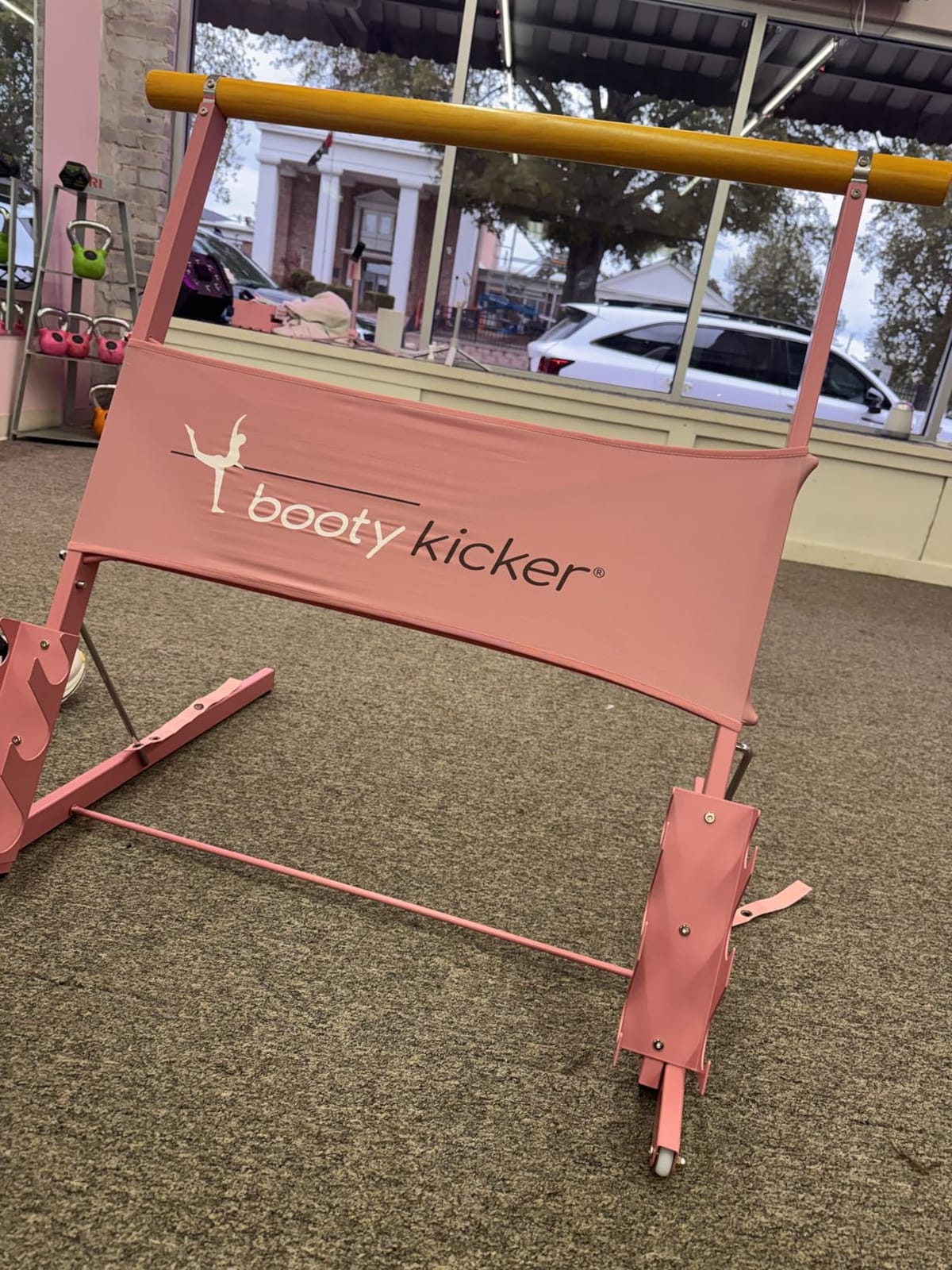 Portable Folding Exercise Bar for Barre, Balance and Ballet Home Workouts | Authentic Booty Kicker, Strong Freestanding Stable Design, Solid Steel and Wood Workout Equipment customer photo 2