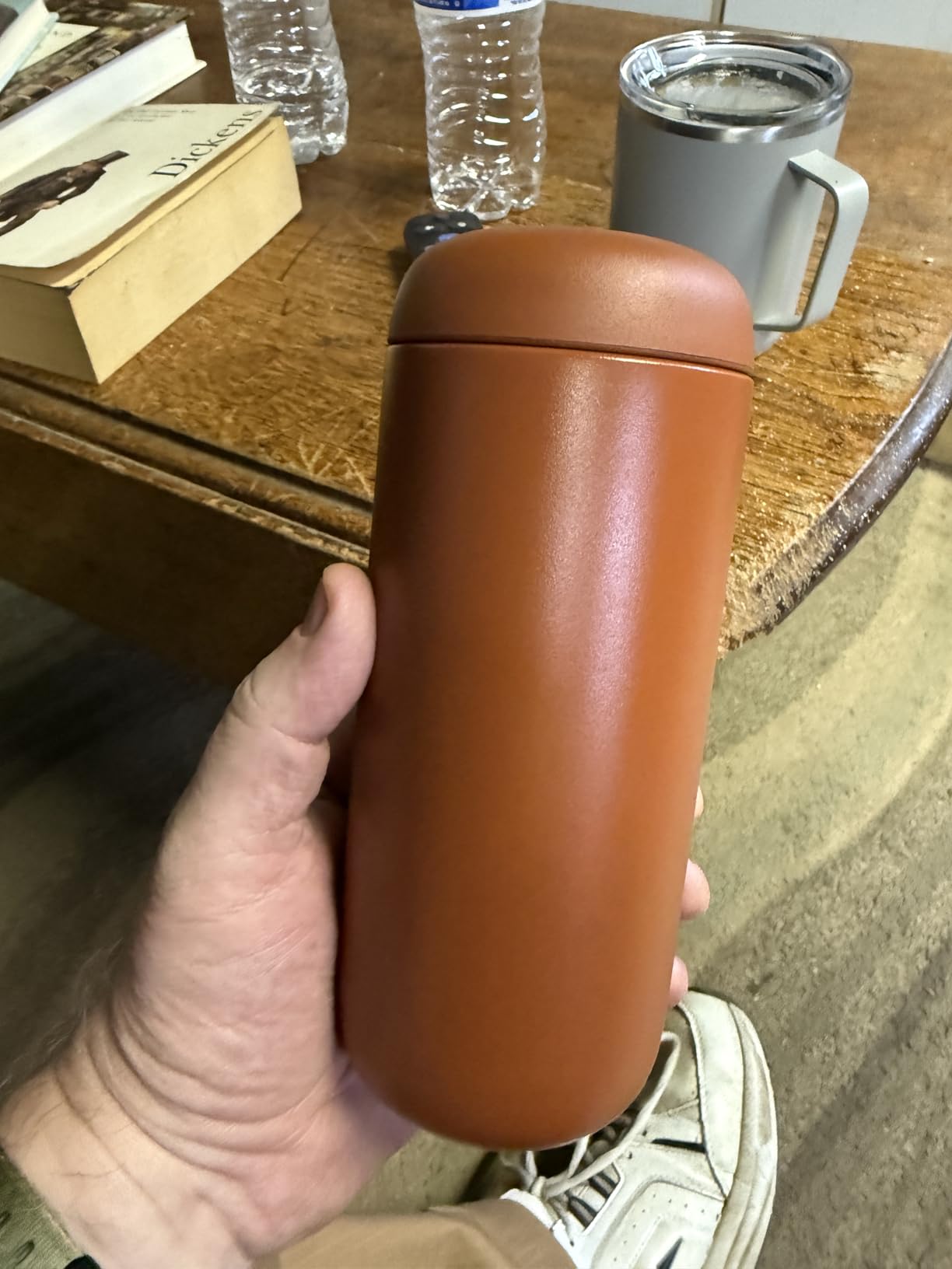 Fellow Carter Move Ceramic Lined Travel Coffee Mug 16 oz - Leak-Proof Lid | No Metallic Taste, Dishwasher Safe, Hot 12Hr Cold 24Hr, Stainless Steel Tumbler, BPA-Free, Fits Cup Holders, Matte Black customer photo 1