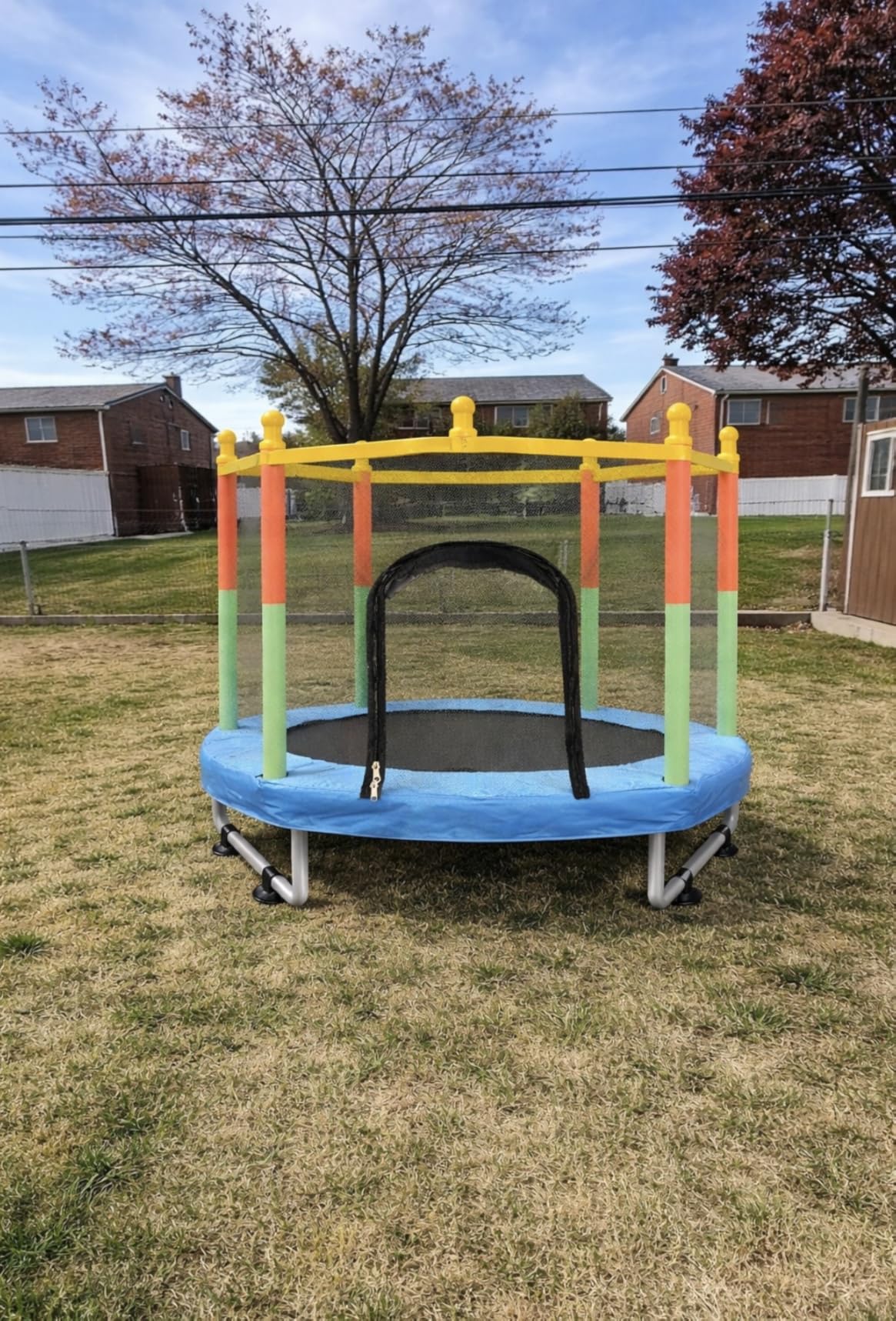 Toddler Trampoline for Kids Ages 1-8, 55'' Small Trampoline Indoor Outdoor | Safety Enclosure Net, No-Gap Jump Mat, Anti-Rust, Easy Assembly customer photo 2