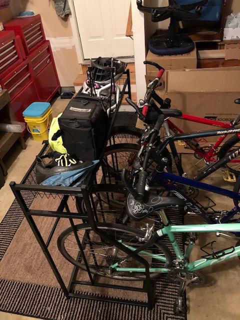 BIRDROCK HOME Bike Rack Garage Storage Floor Stand - Freestanding Organizer for Outdoor Yard - Upright Wall Mount for Scooters, Rakes, Motorcycles, Hoverboards, Gloves - Holds 4 Bicycle - Black customer photo 1