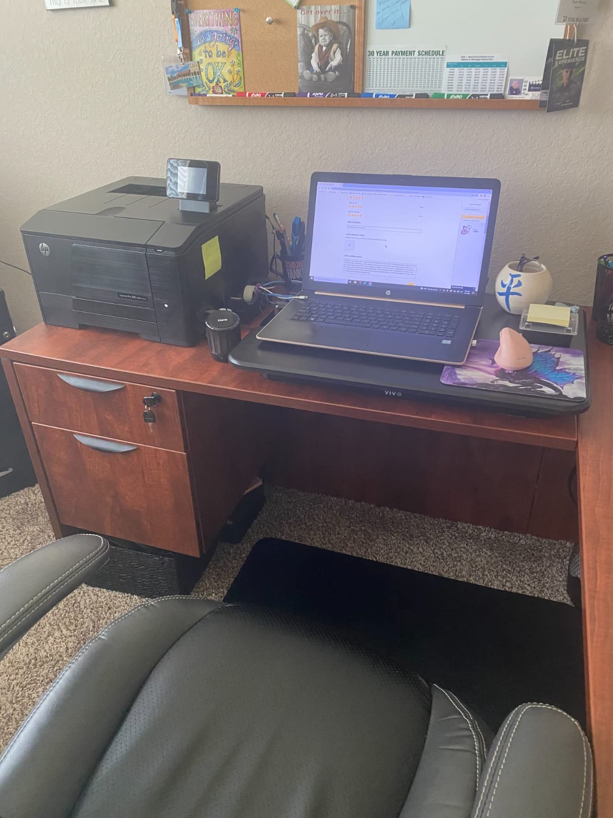VIVO Ultra-Slim Single Top Height Adjustable Standing Desk Riser, Compact Sit Stand Desktop Converter for Monitor or Laptop, Black, DESK-V001J customer photo 1