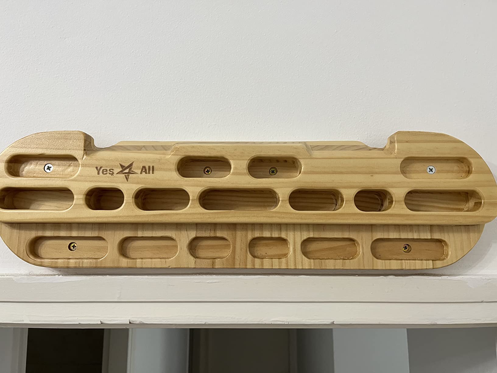 Yes4All Wooden Hang Board/Climbing Board for Doorway - Hand Strengthener Equipment for Training Finger, Grip and Pull Up customer photo 2