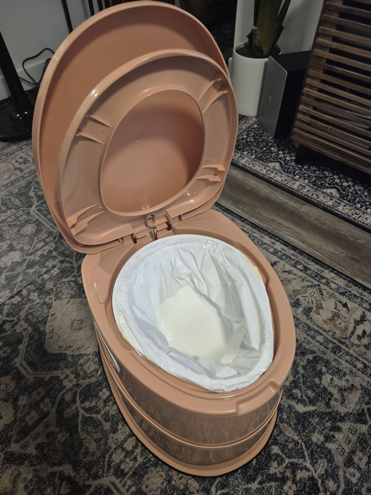 VINGLI Portable Toilet | Indoor Outdoor Commode w/Detachable Inner Bucket & Removable Paper Holder (Grey) customer photo 2