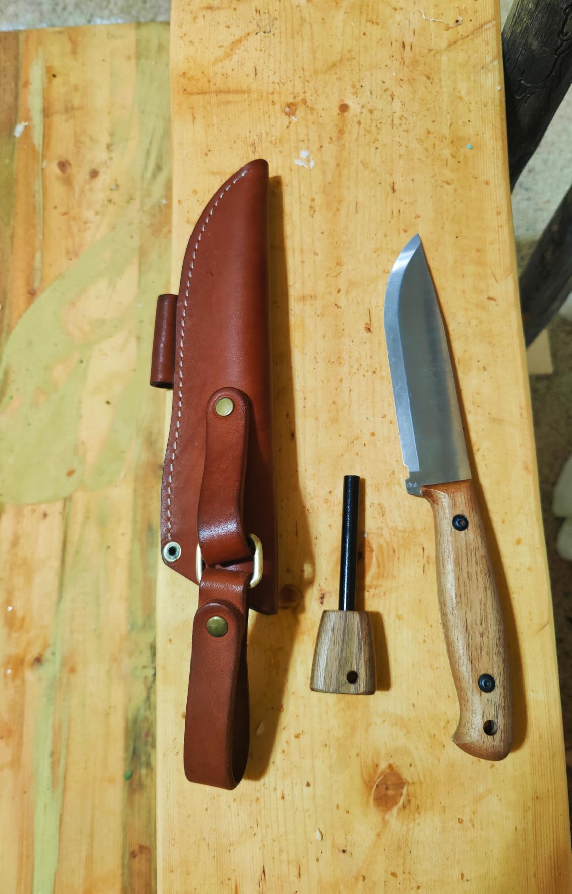 BPSKNIVES Adventurer - Bushcraft Knife - Fixed-Blade Carbon Steel Knife with Leather Sheath and Firestarter - Outdoor Full Tang Knives - Camping Knives - Survival Tactical Camp Knives customer photo 1